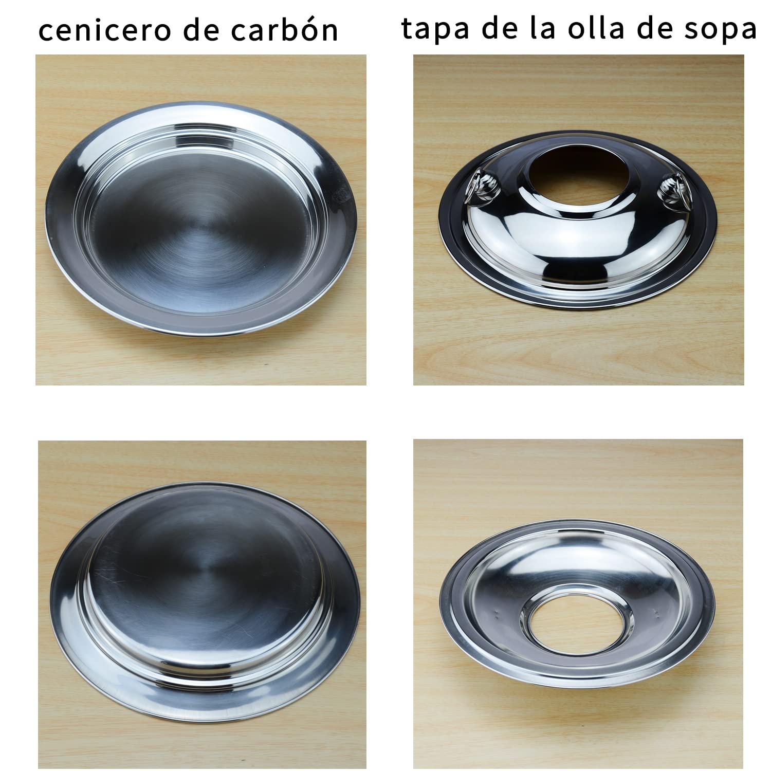 24-28cm olla caliente de acero inoxidable olla china de carbón caliente, carnes chinas fondue cordero cocina al aire libre picnic cocina, plata
