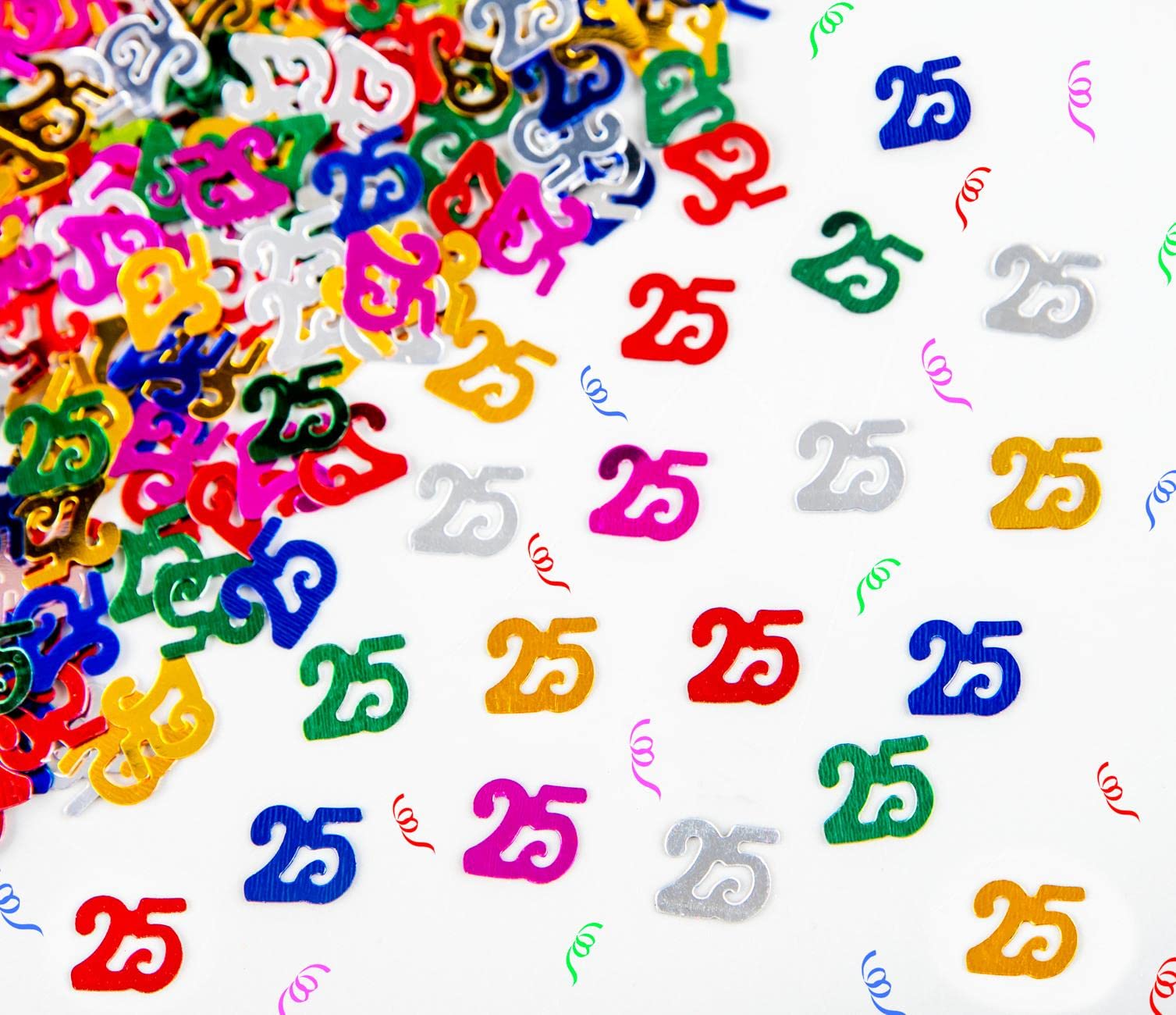 14g Multicolour 25th Birthday Confetti Foil Metallic Glitz Table Scatter Sprinkles Age Bday Party Decorations