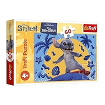 Trefl – Lilo & Stitch, Una giornata con Stitch – Puzzle da 60 pezzi – Puzzle colorato con i personaggi del film, intrattenimento creativo, divertimento per bambini dai 4 anni in su