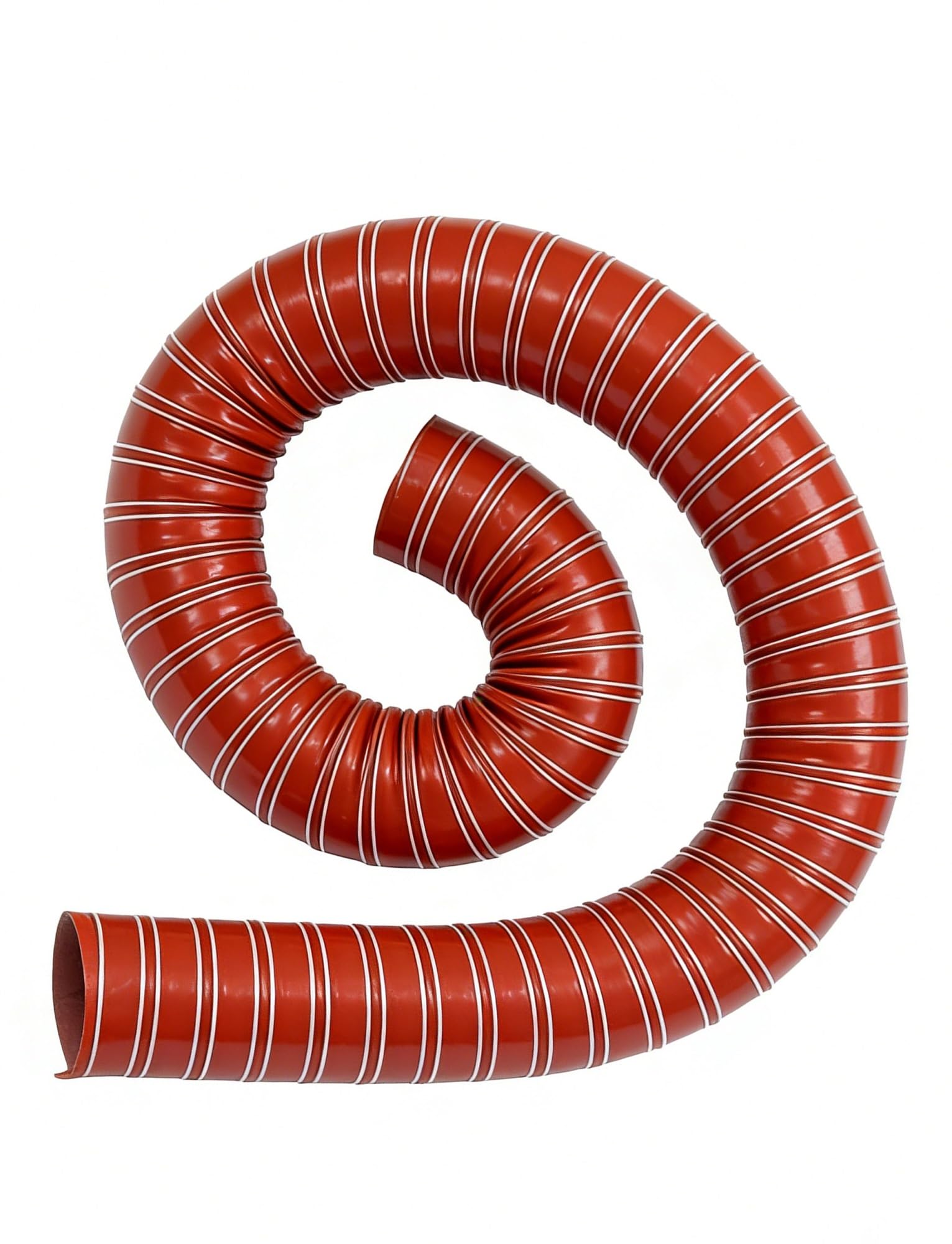 Manguera de conductos de silicona roja de alta temperatura | Conducto flexible de fibra de vidrio ignífugo reforzado con alambre de acero for uso industrial(1.77in/4.5cm,157.48in)