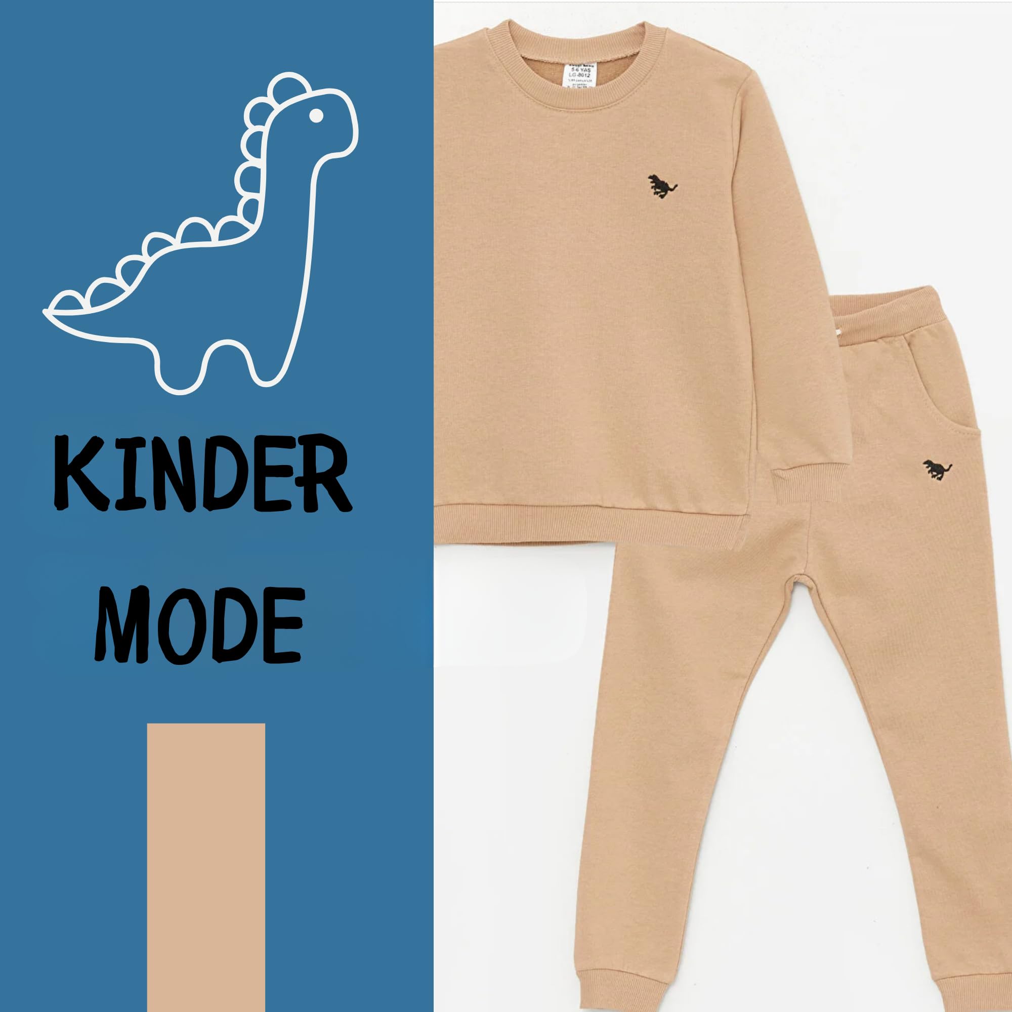deiko Set di vestiti per bambini e bambine, unisex, 100% cotone, per bambini, maglietta e pantaloni, 2 pezzi, maglia a maniche lunghe e pantaloni con tasche