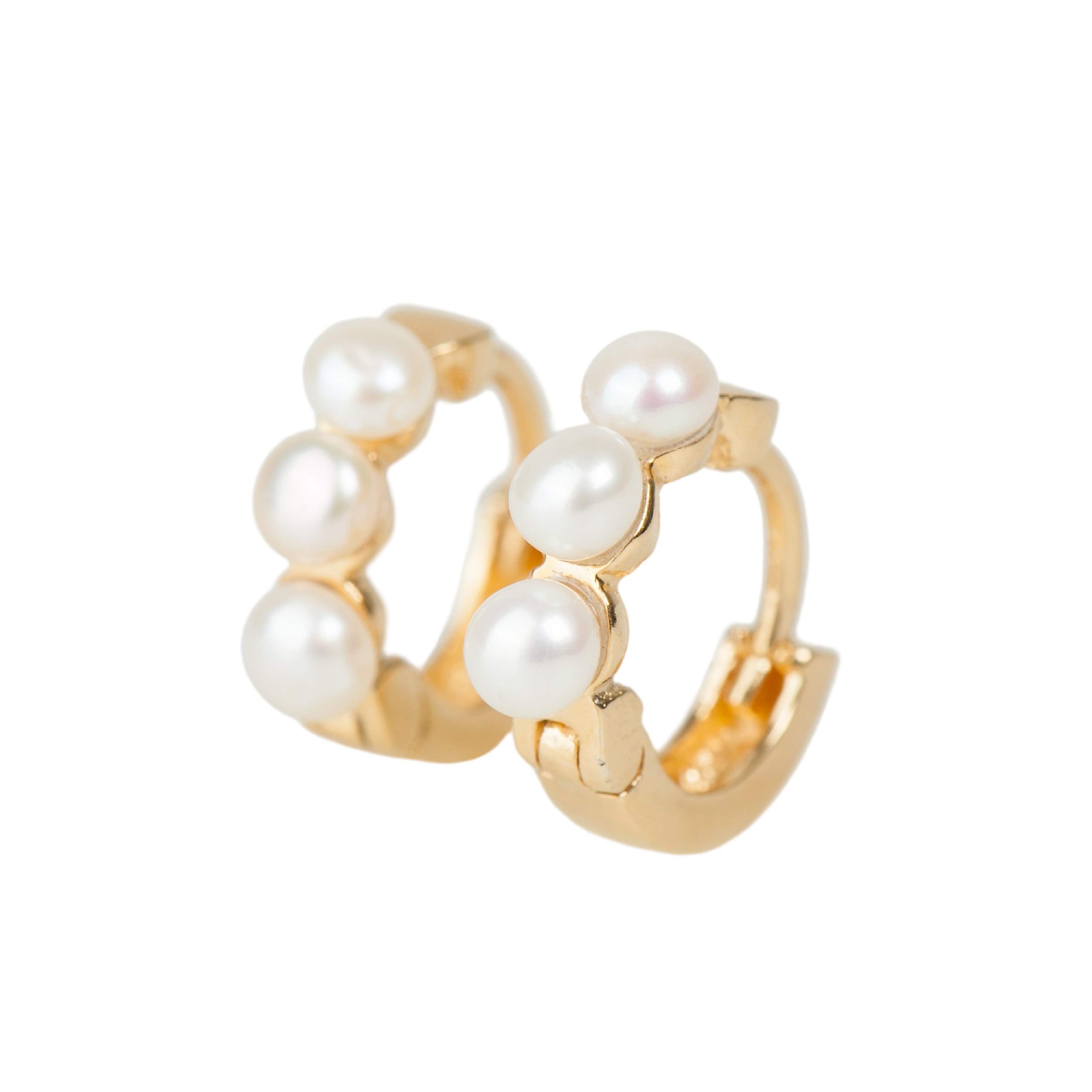 Pearl Hoop Earrings Cartilage Earring Hoop for Double Piercing Earring Gold| 14K Gold Hypoallergenic Pearl Huggie Earrings Ear Jewelry for Women| The best Gift 2021