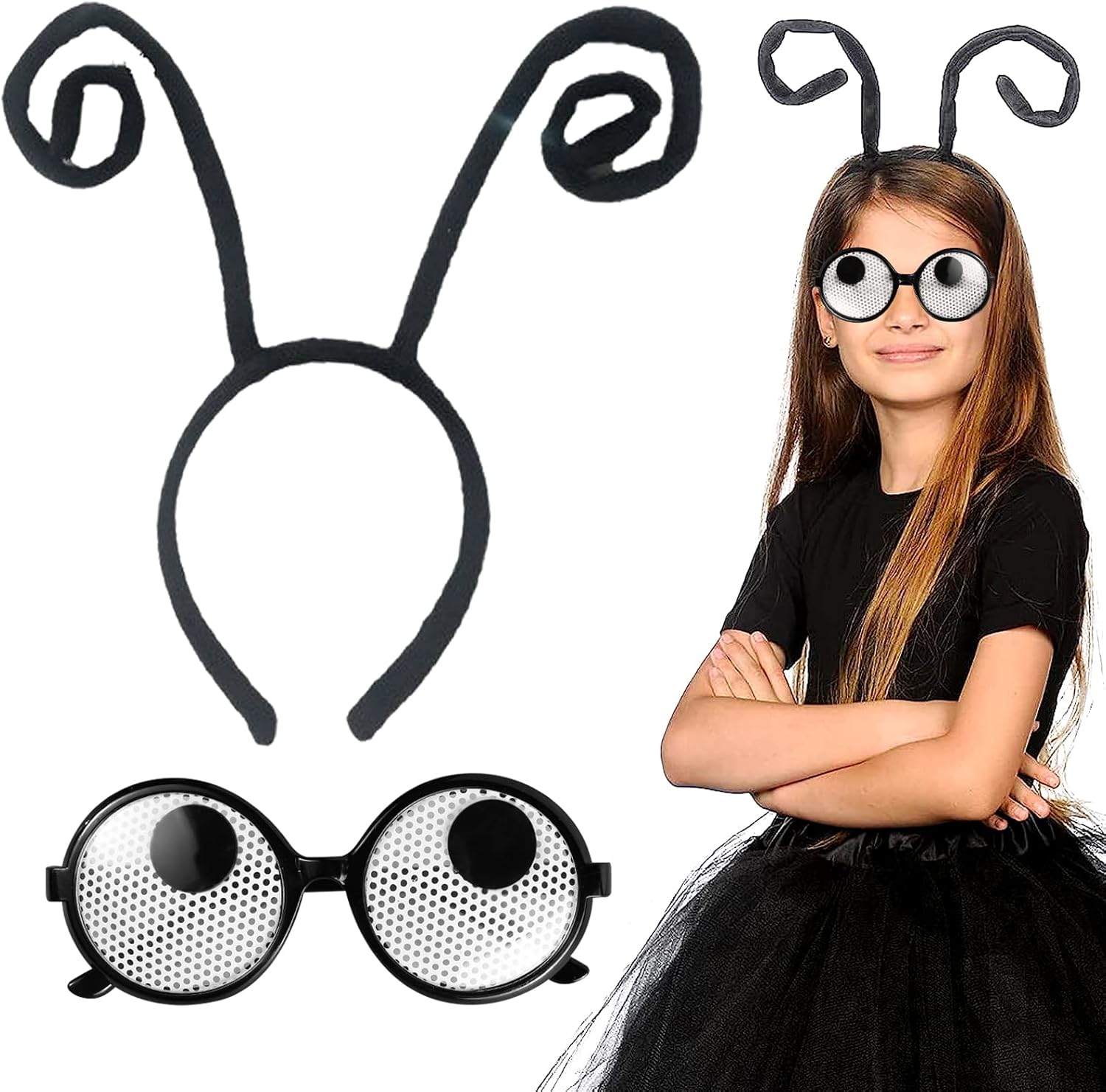 DKDDSSS 2 Pack Butterfly Antenna Headband, Include Bug Antenna Headband