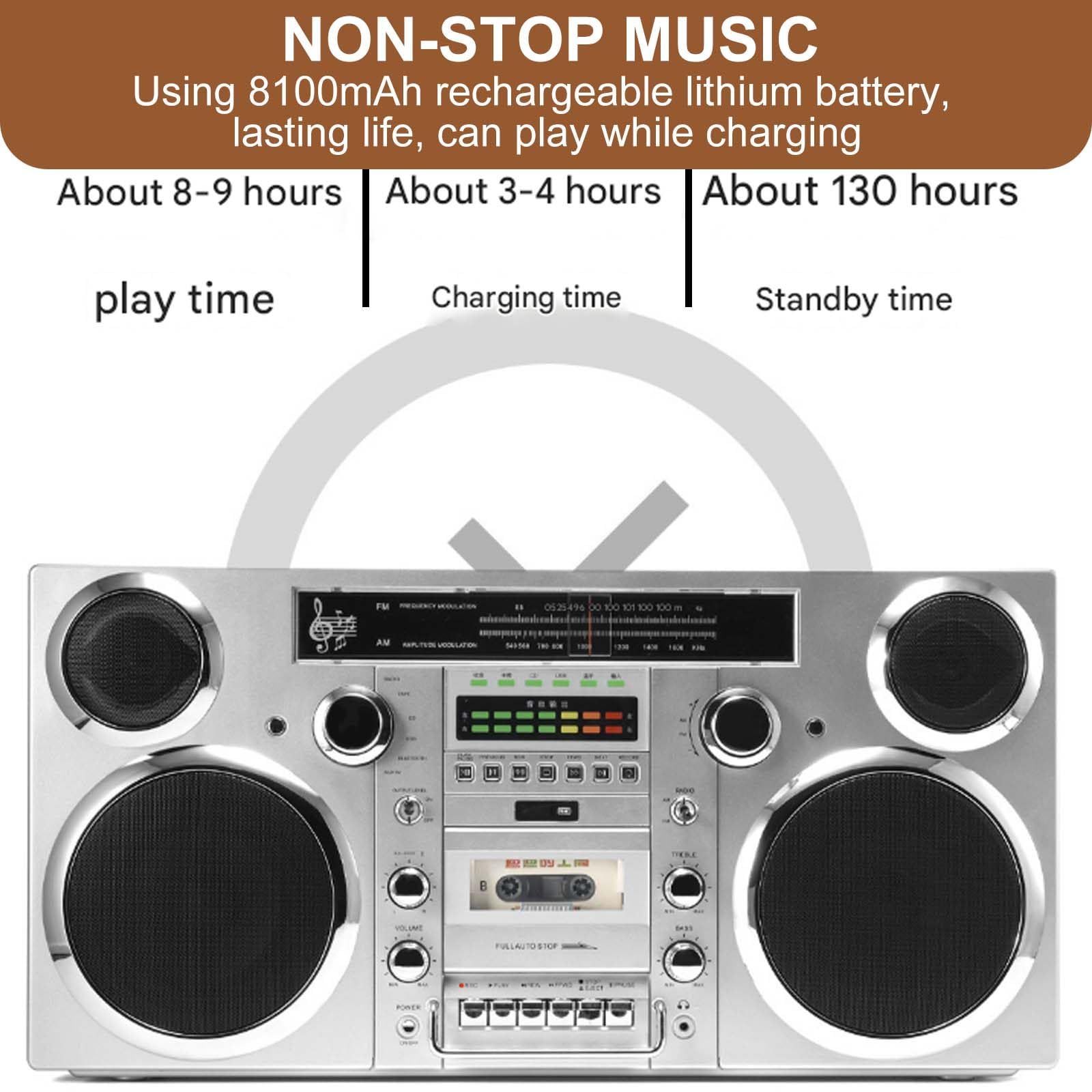 Boom Box Cd, Magnetofon/Magnetofon Kasetowy, Am/Fm, Usb, Wbudowany Akumulator, ObsłUga PołąCzeń Telefonicznych W Promieniu 10 M,White