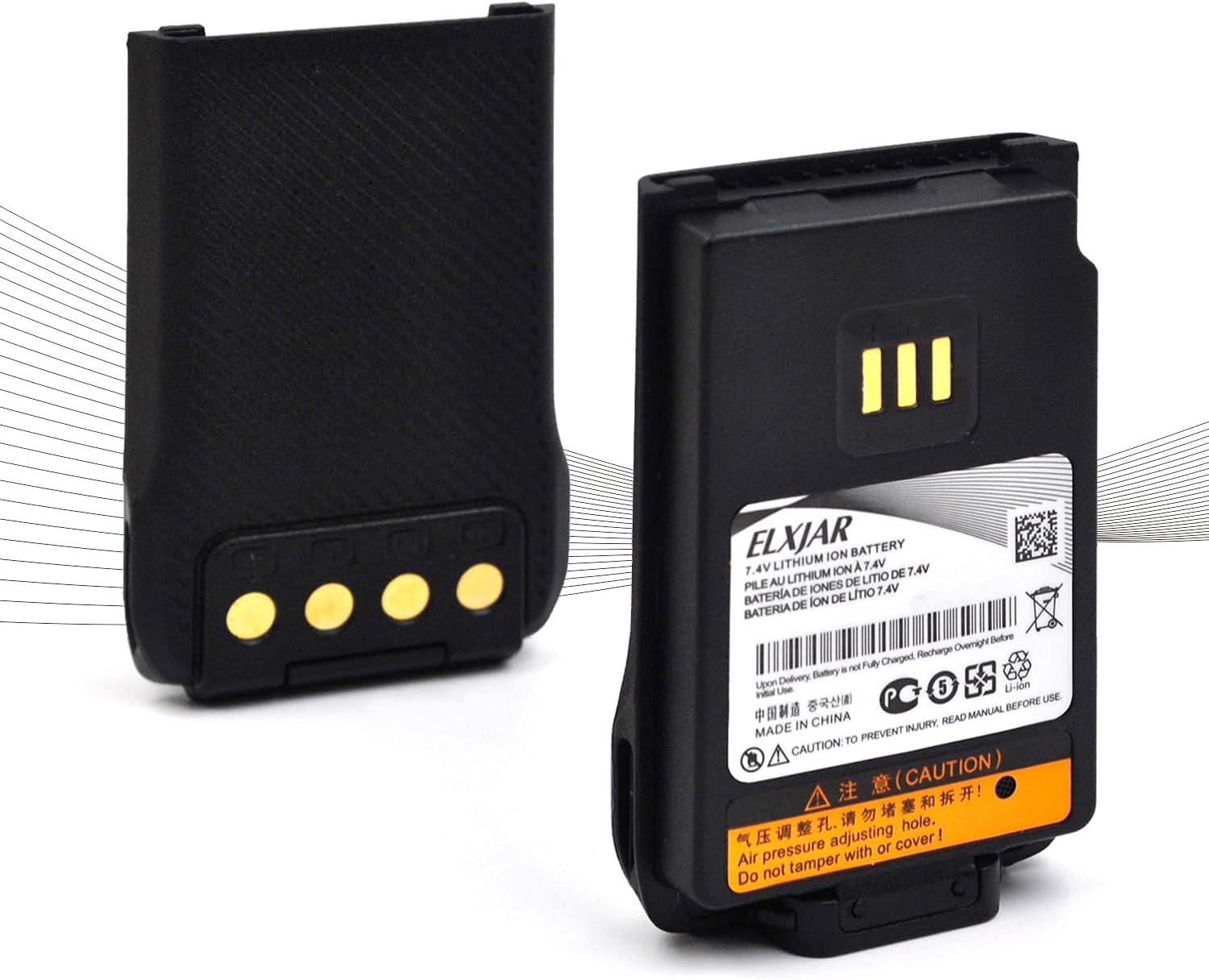 elxjar (2-Pack) 7.4V 1500mAh BL1502 Li-ion Battery Replacement for Hytera HYT BL2010 BL1504 UL913 PD562 PD502 PD682G Two-Way Radios