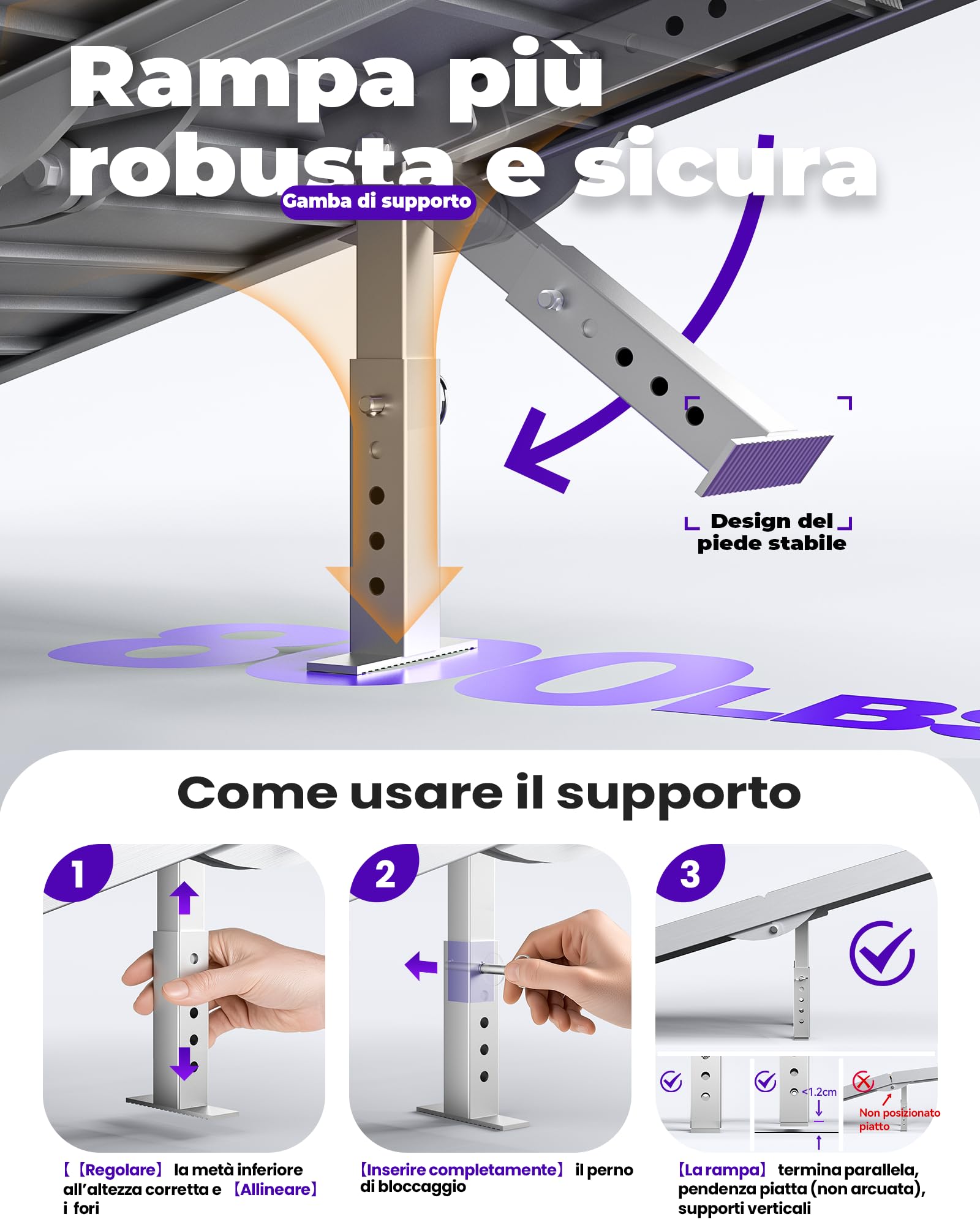 FACHNUO Rampa pieghevole per sedia a rotelle, 213,5 cm, portata 362 kg, larghezza extra 74 cm, rampa portatile in alluminio per scale, gradini, porte, ingressi