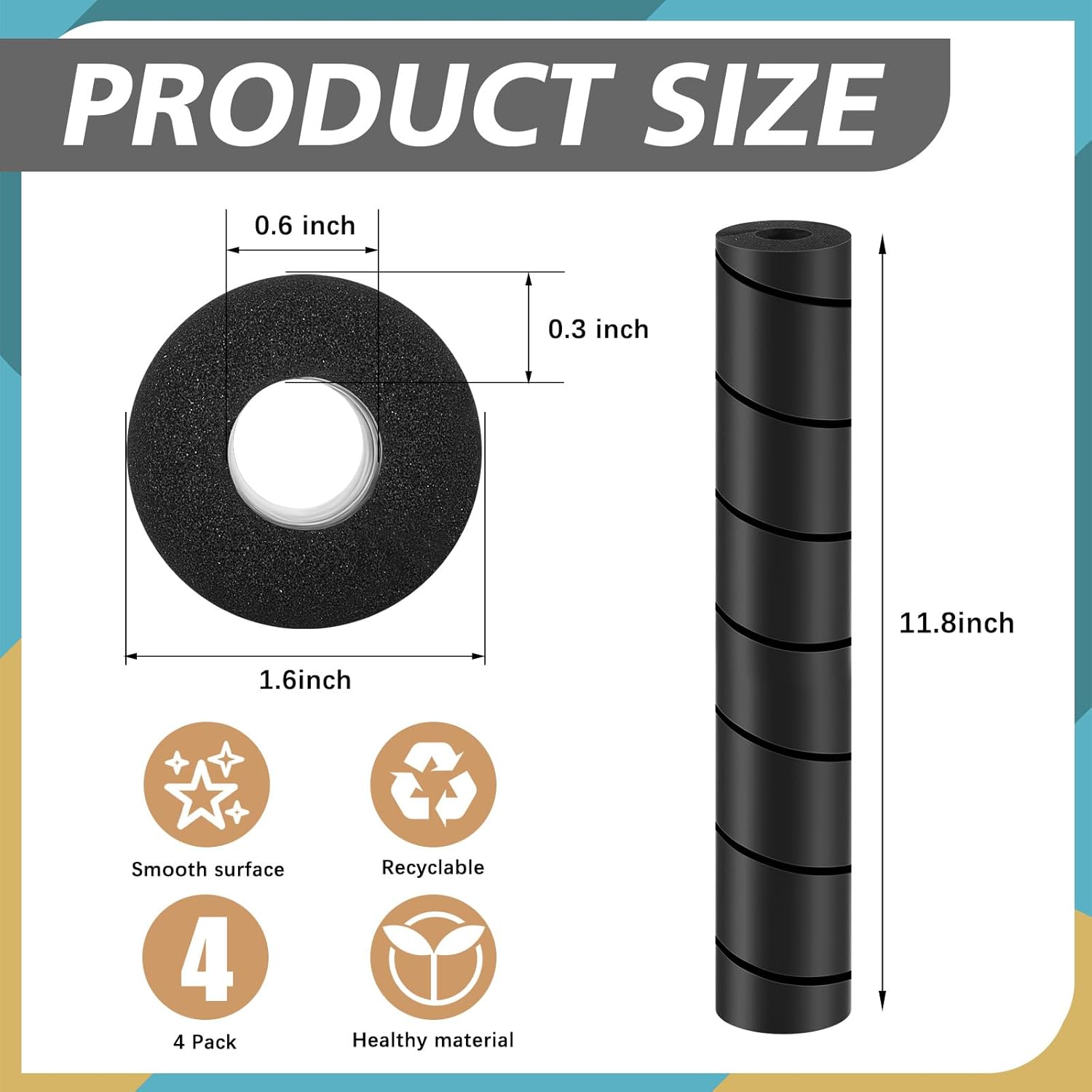 ReliThick 4 Pcs Bed Frame Toe Protectors 11.81" Foam Covers for Bed Frame Legs Protect Toes from Hard Furniture Legs, No Adhesive Needed
