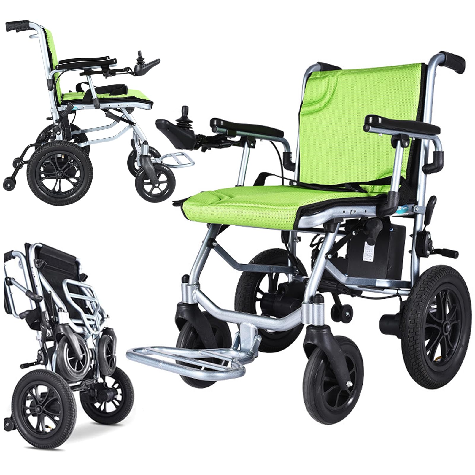 Fauteuils roulants électriques pliants pour adultes seniors 30 lb Fauteuils roulants électriques pliables légers 250 lb Fauteuil roulant motorisé durable avec 2 batteries amovibles pour personnes âg