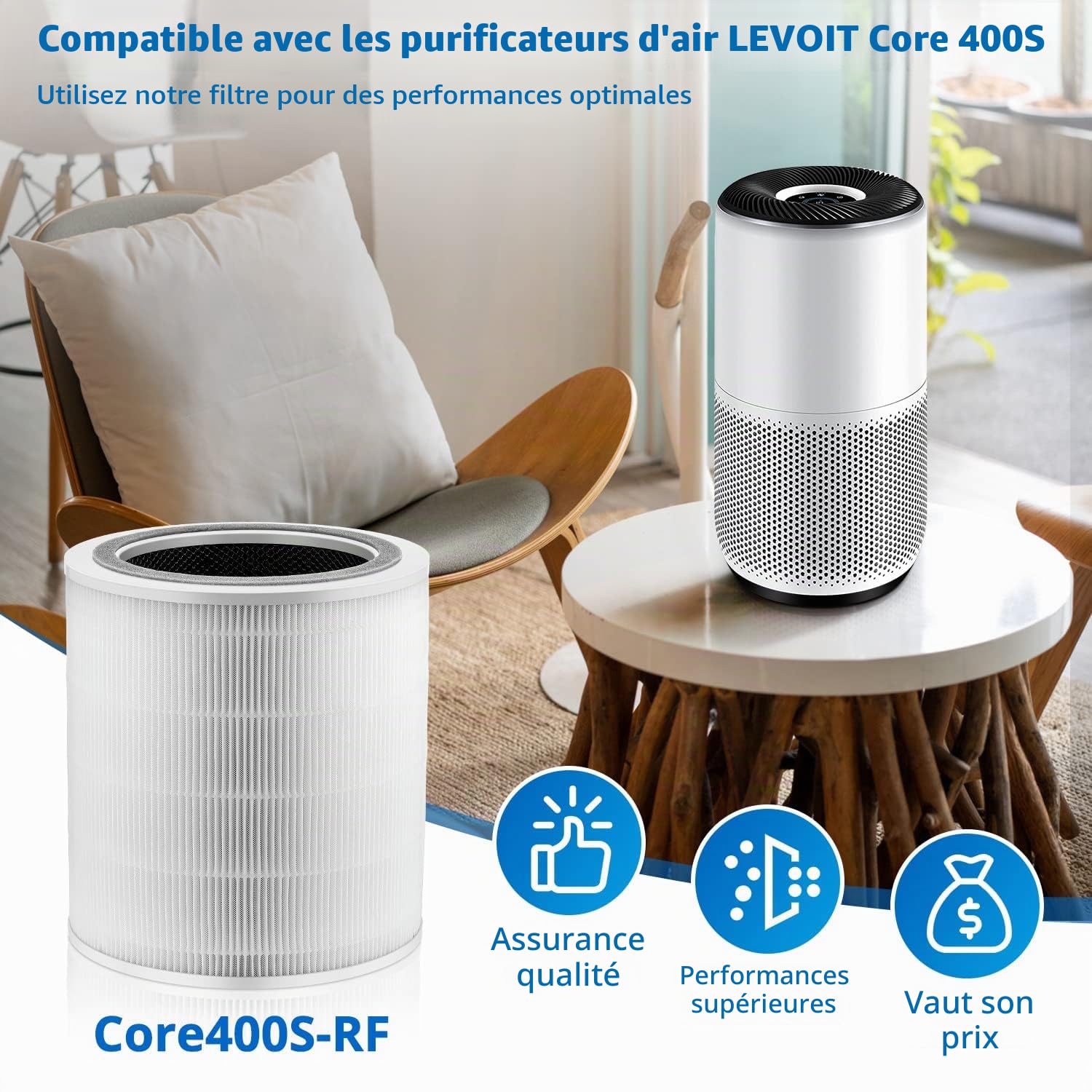 1 Filtre H13 HEPA pour Levoit Core 400S Core400S-RF