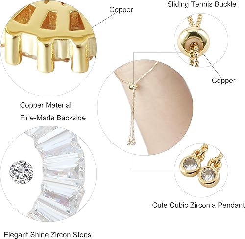 Miniatura 6 de COTTVOTT Pulsera con dije de letra inicial para mujer, pulsera de cadena ajustable del alfabeto de la A a la Z, 4 colores