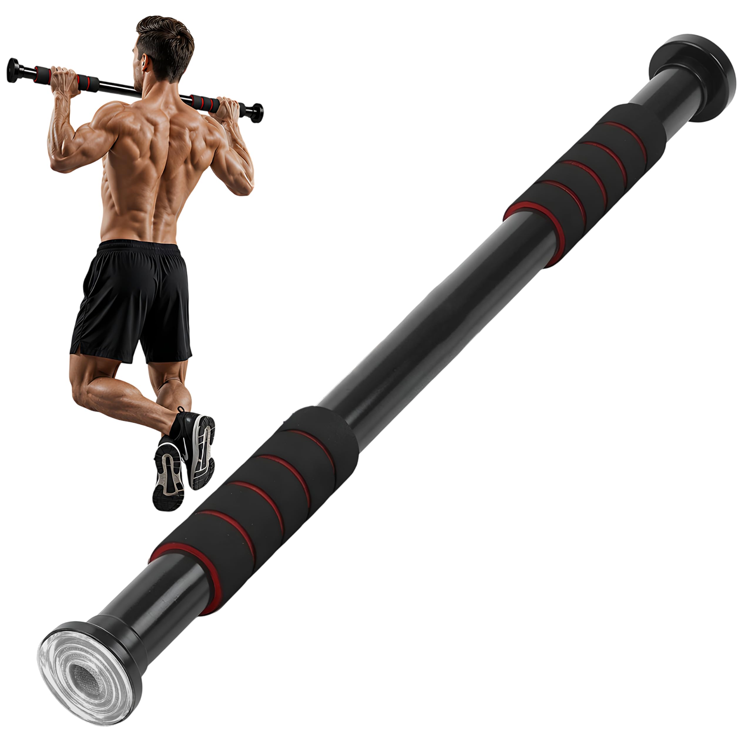 Pull Up Bar for Home | Doorway Pull Up Bar for Kids & Adults | Hanging Rod for Height Increase | No Drilling | Adjustable Chinup Bar | Home Gym Exercise Equipment