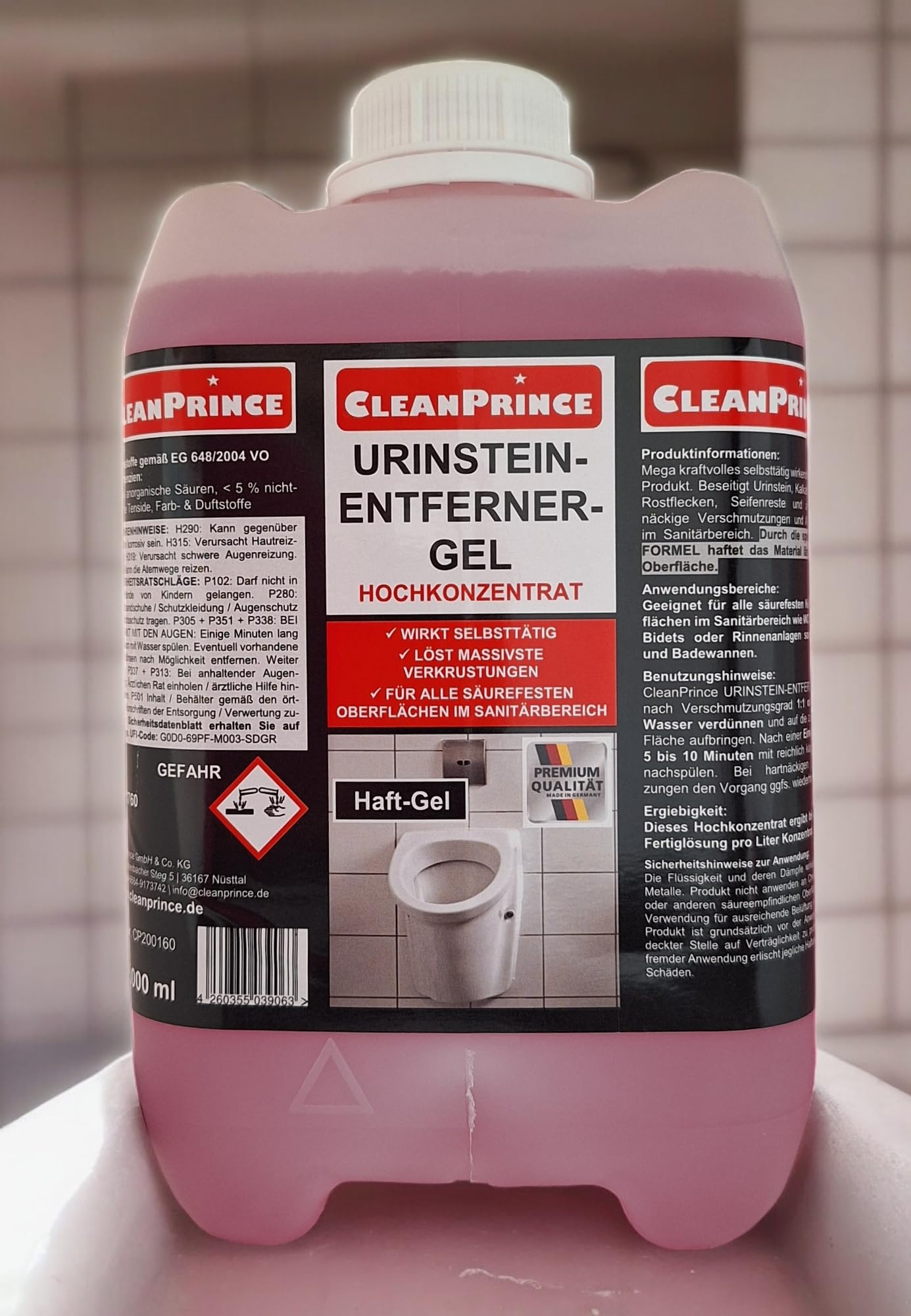 Urinsteinlöser Gel gelförmiger Urinsteinentferner 5 Liter Haftgel Urinlöser