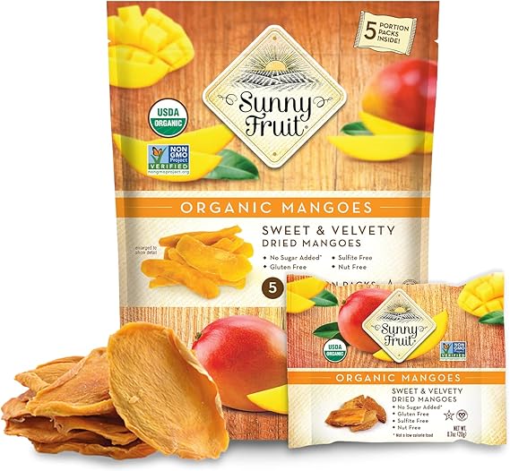 Sunny Fruit Organic Dried Mango 20g Pack of 5 Healthy Snacks Dried