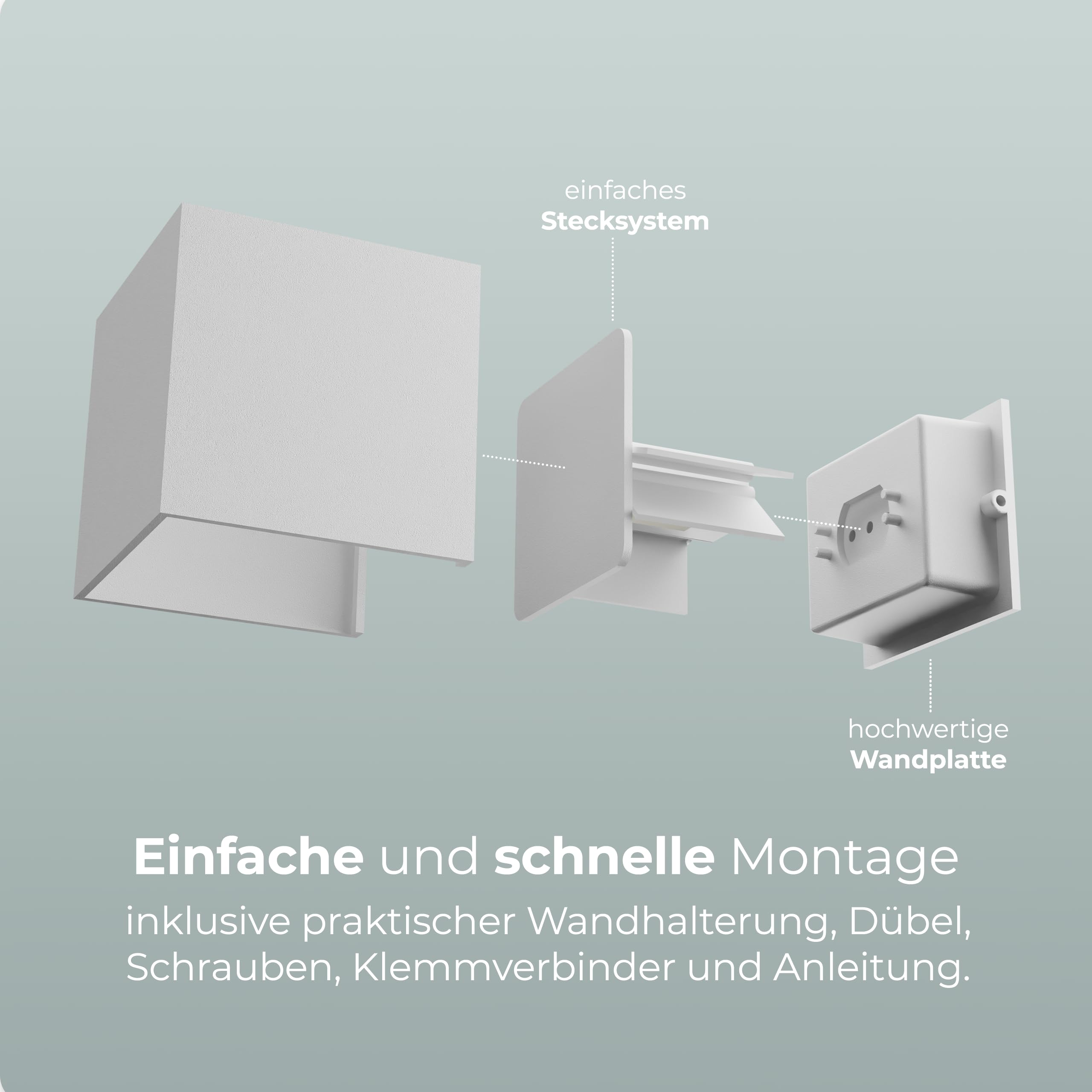 NEONA Xena LED Wandleuchte Innen & Außen – Design Lampe IP65 mit Up & Down Light – Warmweißes Licht 3000K – Modern, Dimmbar, Aluminium – für Wohnzimmer, Flur, Terrasse, Fassade (Weiß)