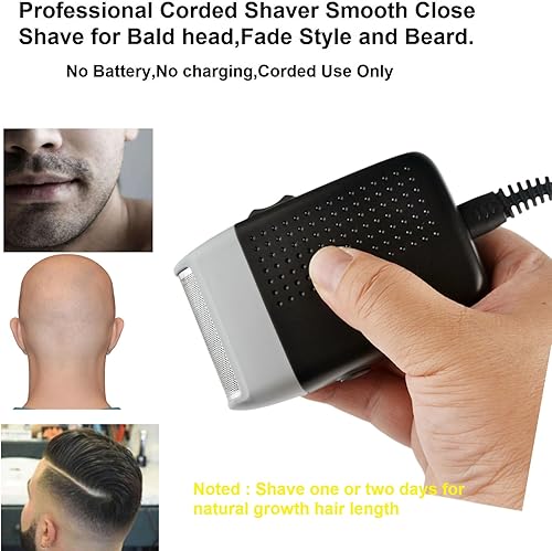Miniatura 2 de Afeitadora eléctrica con cable, afeitadora profesional de afeitado cerrado, afeitadoras de cabeza calva para hombres, cortadora de estilo