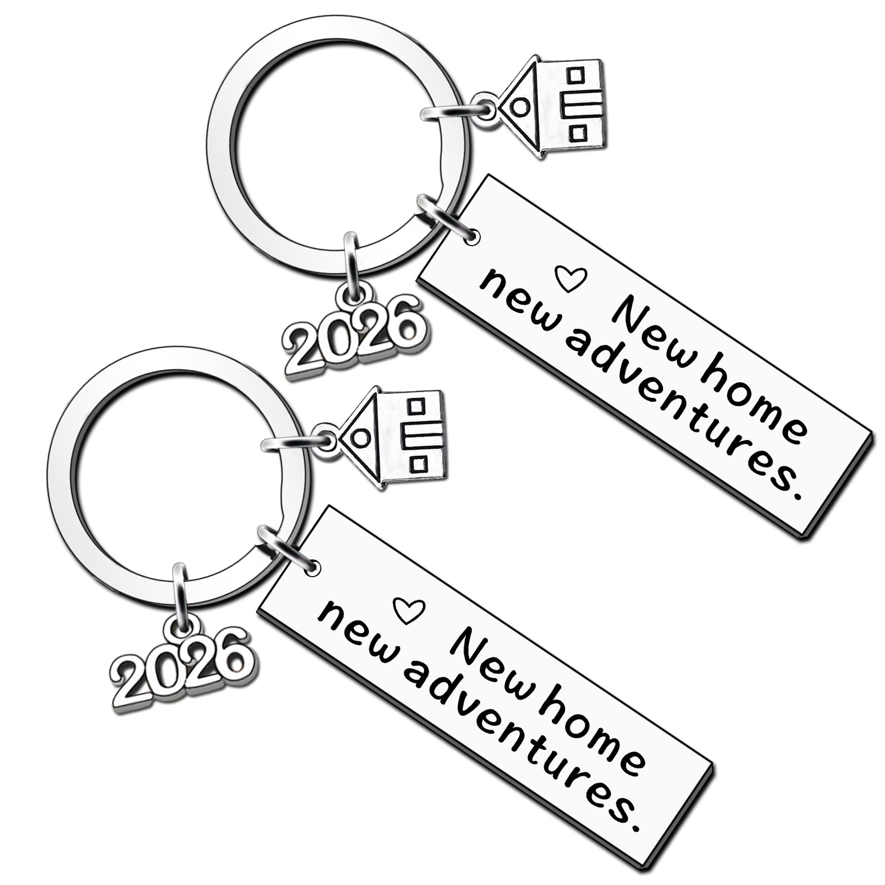 Amzq Unisex Silver New Home Keyring Gifts 2026 Housewarming Gifts For New Homeowner House Keyring Moving In Keychain New Home Owner Real Estate Agent