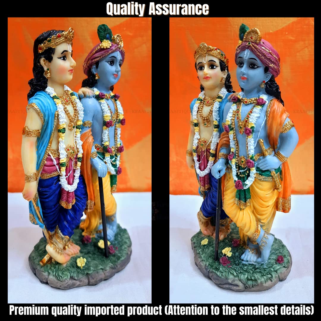 Hikyskin KRAAFTIQUE Shri Ram Darbar Idolo di Dio, spettacolo spirituale Ram Darbar Pratima statua in marmo per la casa, Tempio Puja Ghar Vastu Artigianato Regalo per la famiglia (20,3 cm)