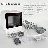 Hermitlux Table Top Dishwasher 7+3 Programmes, Mini Countertop Dishwasher with 5 Place Settings, Delayed Star Function & Child Lock - 9