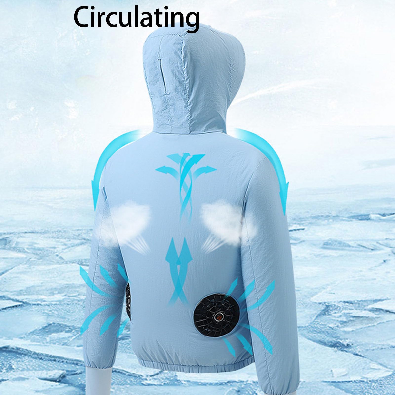 Giacche di raffreddamento ad aria, giacche di raffreddamento con ventilatore, protezioni solari con cappuccio, unisex, per adulti, abbigliamento da allenamento per sport, lavoro, protezioni solari con
