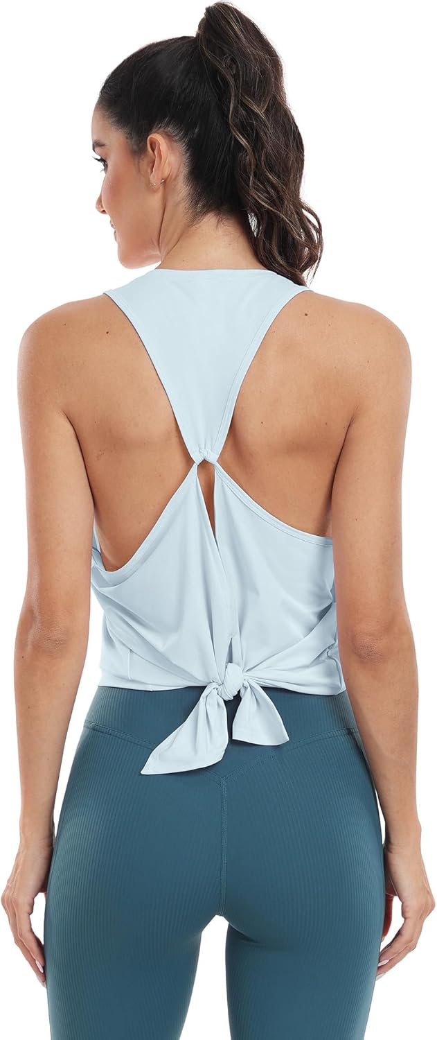 icyzone Racerback Workout Tank Tops for Women, Cool Feeling Loose Gym Athletic Yoga Exercise Running Sports Shirts - Image 4