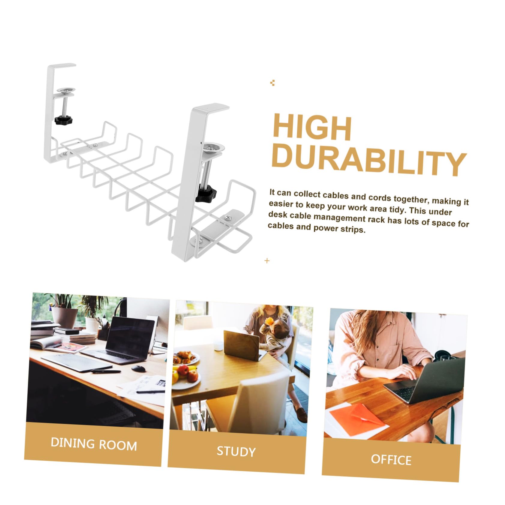 Organizador de Cables bajo Escritorio Carbono Resistente Cesta para Gestión de Cables Hogar y Oficina Soporte Práctico para Regletas y Almacenamiento Ordenado