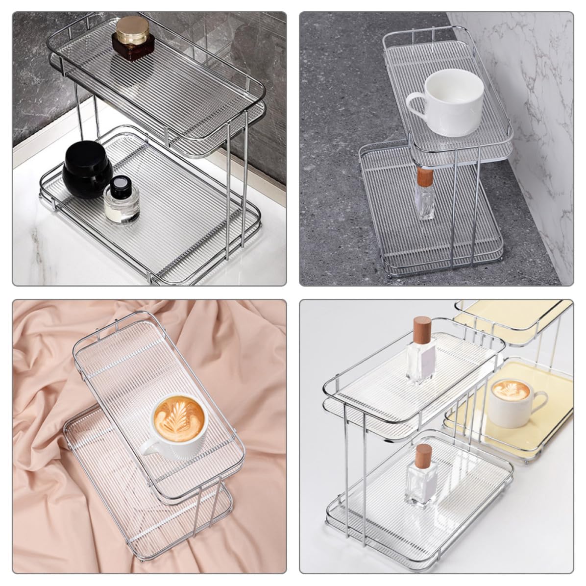 SHINEOFI Estante de Almacenamiento de 2 Niveles para Baño, Acrílico