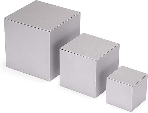 Miniatura 3 de Quotidian 12 cajas de regalo pequeñas de papel nacarado con purpurina con tapas de 2 x 2 x 2 pulgadas (Pale Lavandar)