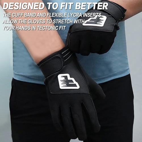 Miniatura 5 de Guantes de bateo de béisbol para adultos, hombres, jóvenes, niños y niñas, para práctica, agarre antideslizante, guantes de entrenamiento acolchados