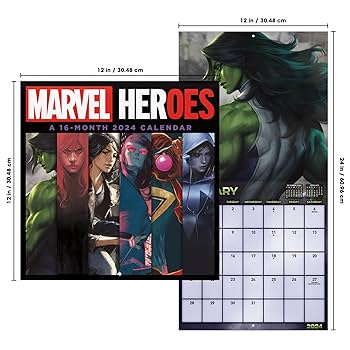 2024 Marvel HERoes Wall Calendar: Trends International