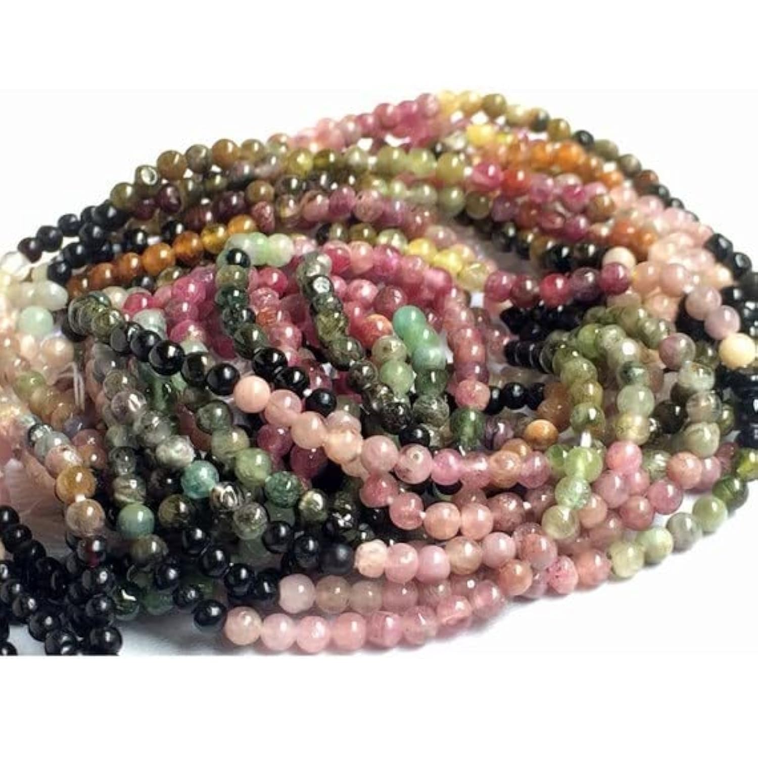 Tourmaline multicolore de qualité supérieure en rondelles lisses 2.5mm pour joaillerie