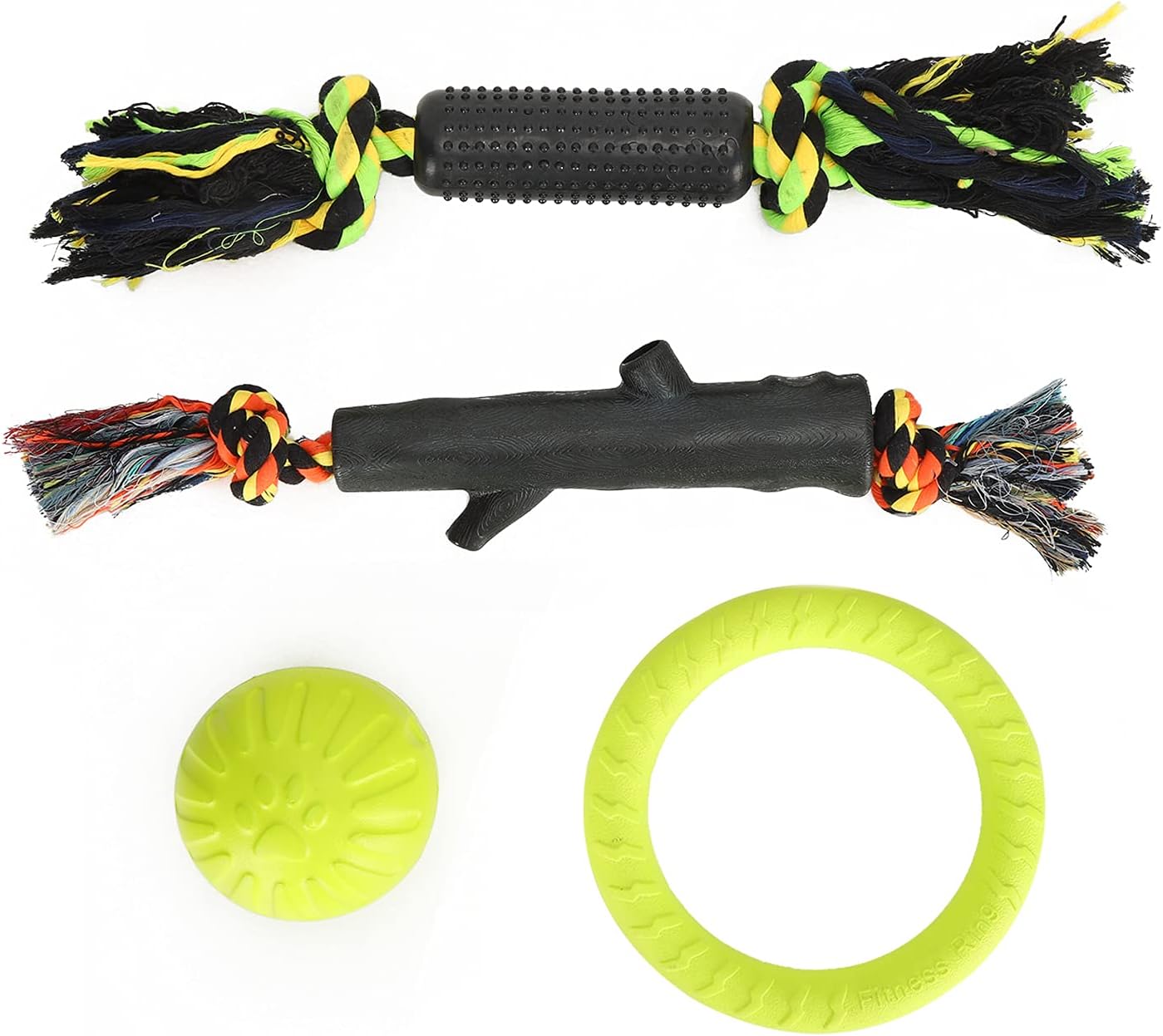 EVTSCAN Dog Rope Toys, 4Pcs Pet Dog Chew Toys Woven Puppy Teeth Cleaning Cotton Braided Rope Toy Pets Supplies