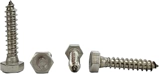 Stainless 5/16 x 1-1/2inches Hex Lag Screw (1inches to 5inches Lengths Available in Listing), 18-8 Stainless Steel, 25 Pieces (5/16 x 1-1/2