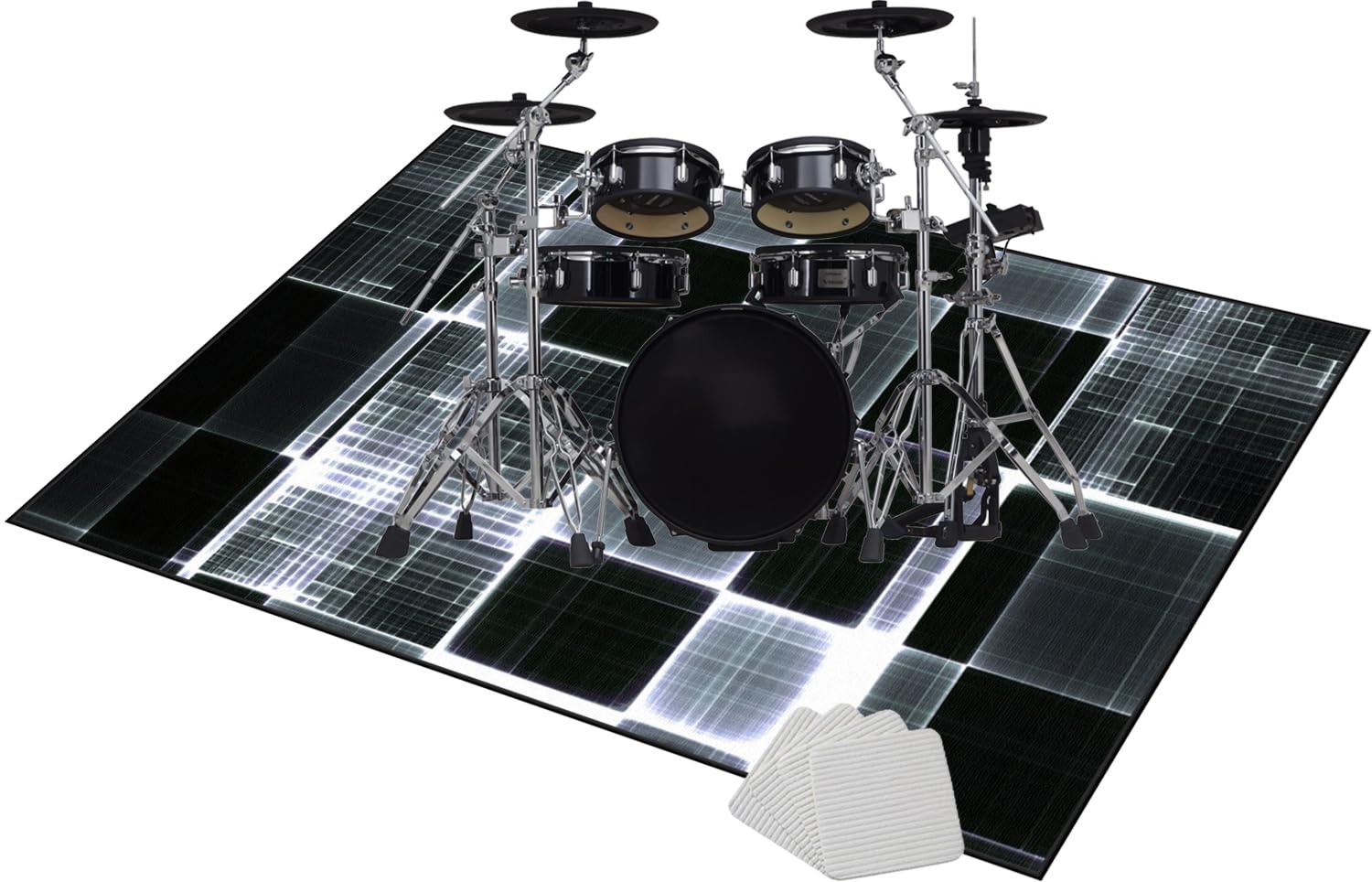 Tappeti per Tamburi, Drum Tappeto Insonorizzato per Batterie Elettroniche, Tappetino Insonorizzato, Tappeto Elettronico per Tamburi, Tappetino per Batteria Acustica, Tappeto Batteria 160 x 120 cm