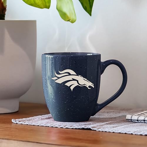 Miniatura 377 de Rico Industries, NFL Football - Taza de café de 16 oz de cerámica moteada, grabada con láser y de color de los equipos de fútbol americano de la NFL