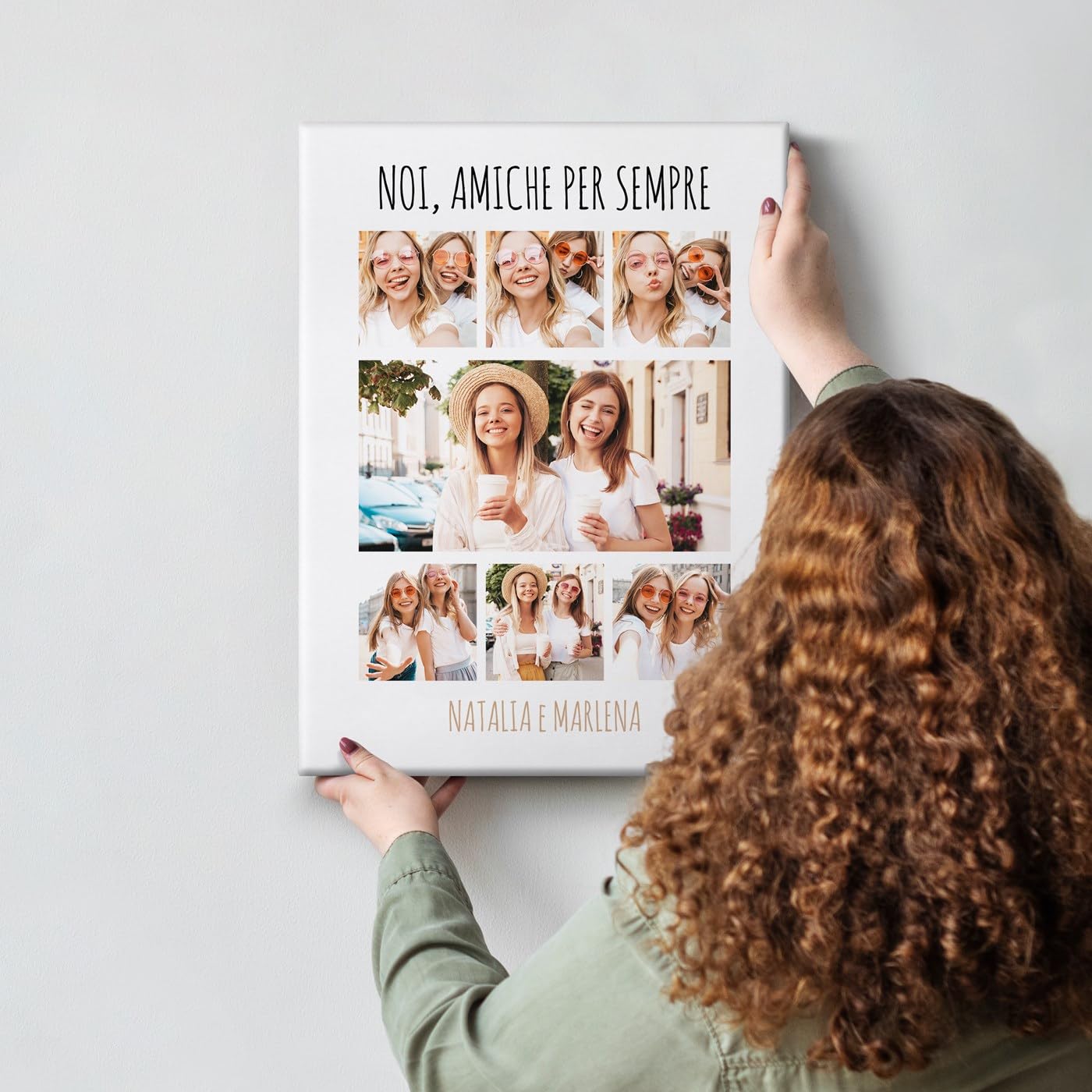 Maverton Quadro con foto - stampa personalizzata - foto e scritte personalizzate - tela con fotografie grande o piccola - pensiero originale donna per compleanno - amiche - 30 x 40 cm
