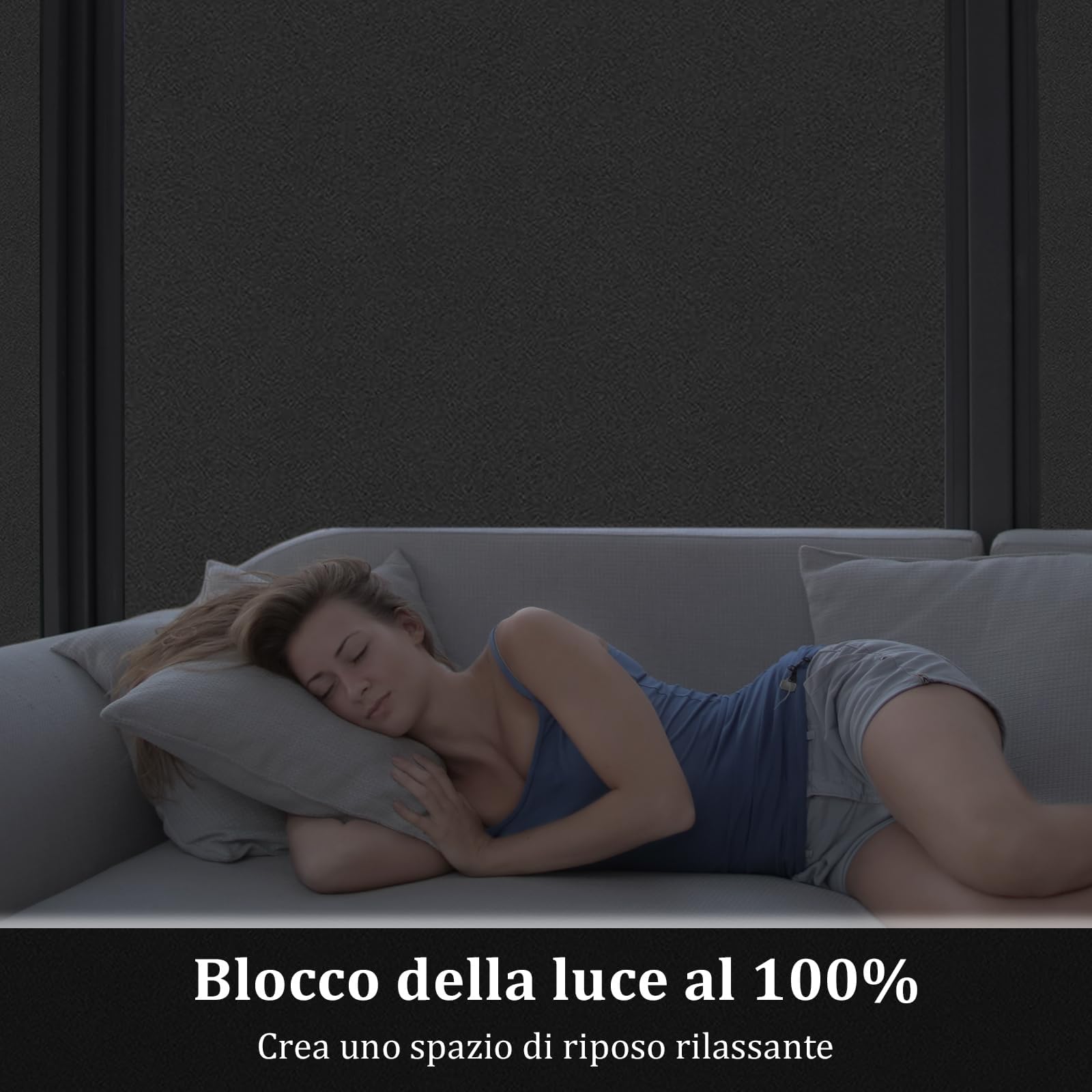 DARUITE Pellicola Oscurante Vetri 44.3x200cm, Nera Opaca Satinata Anti-UV No Autoadesiva Elettrostatica per Privacy Casa, Camera, Ufficio