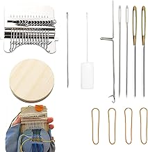 Darning Mini Loom Machine (14 Haken) Webstuhl Speedweve Stopfmaschine Socken Webrahmen Groß Schulwebrahmen Strickmaschine für Kinder Reparatur Spielzeug Toy Hergeben 4 Stricknadel