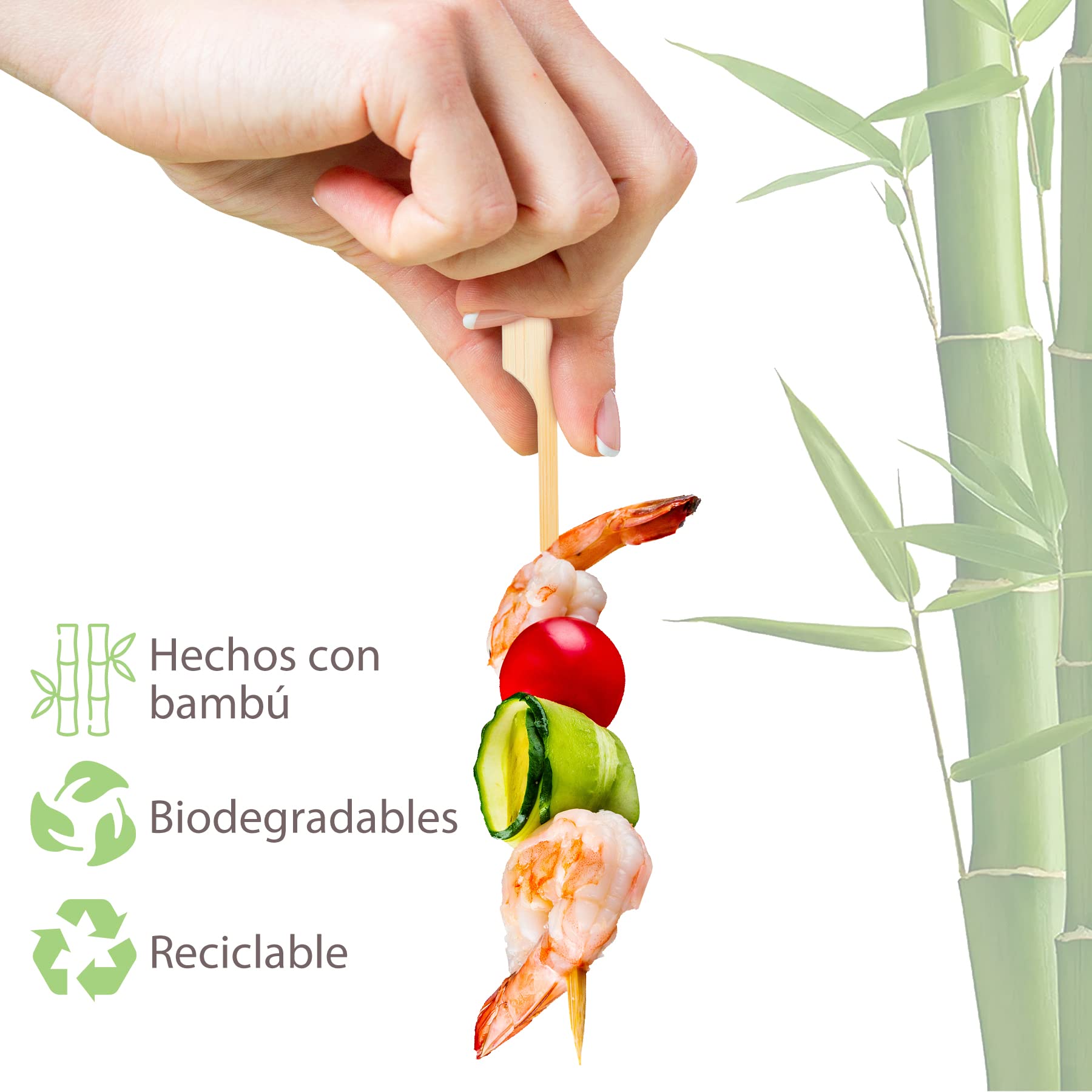 Confezione 50, 100, 300 Pezzi, Spiedini di Bambù per Barbecue, Spiedini di Finger Food in Bambù, Bastoncini ideali Cocktail, Carne, Frutta, Feste, uso artigianale, Verdure, Diverse Misure