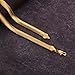SKYGLEAM 18K Gold Plated Snake Chain Bracelet for Men and Women, 6mm Flat Flexible Chain, Smooth Herringbone Style, Hypoallergenic Jewelry for Daily Wear, Minimalist Gift