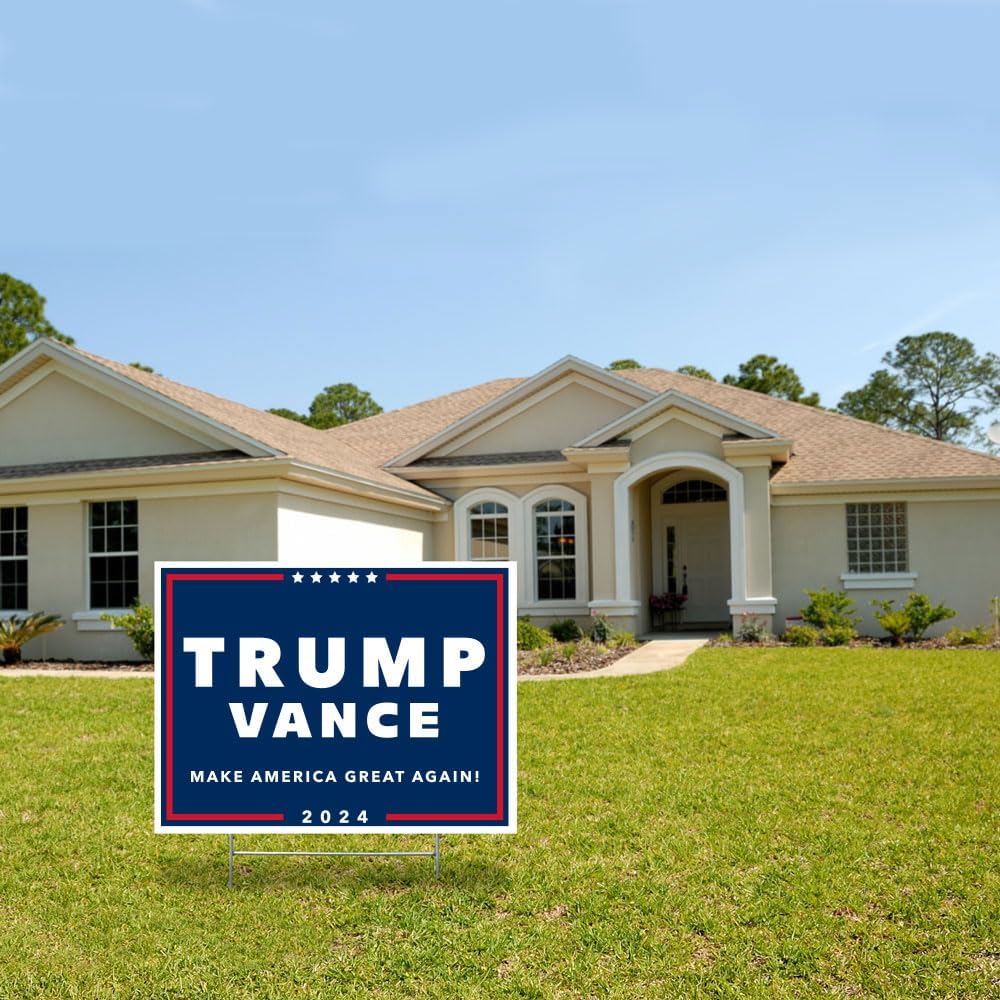 Trump Vance 2024 Yard Signs Donal Trump for President Sign with Stake (18"x 24") Make America Great Again
