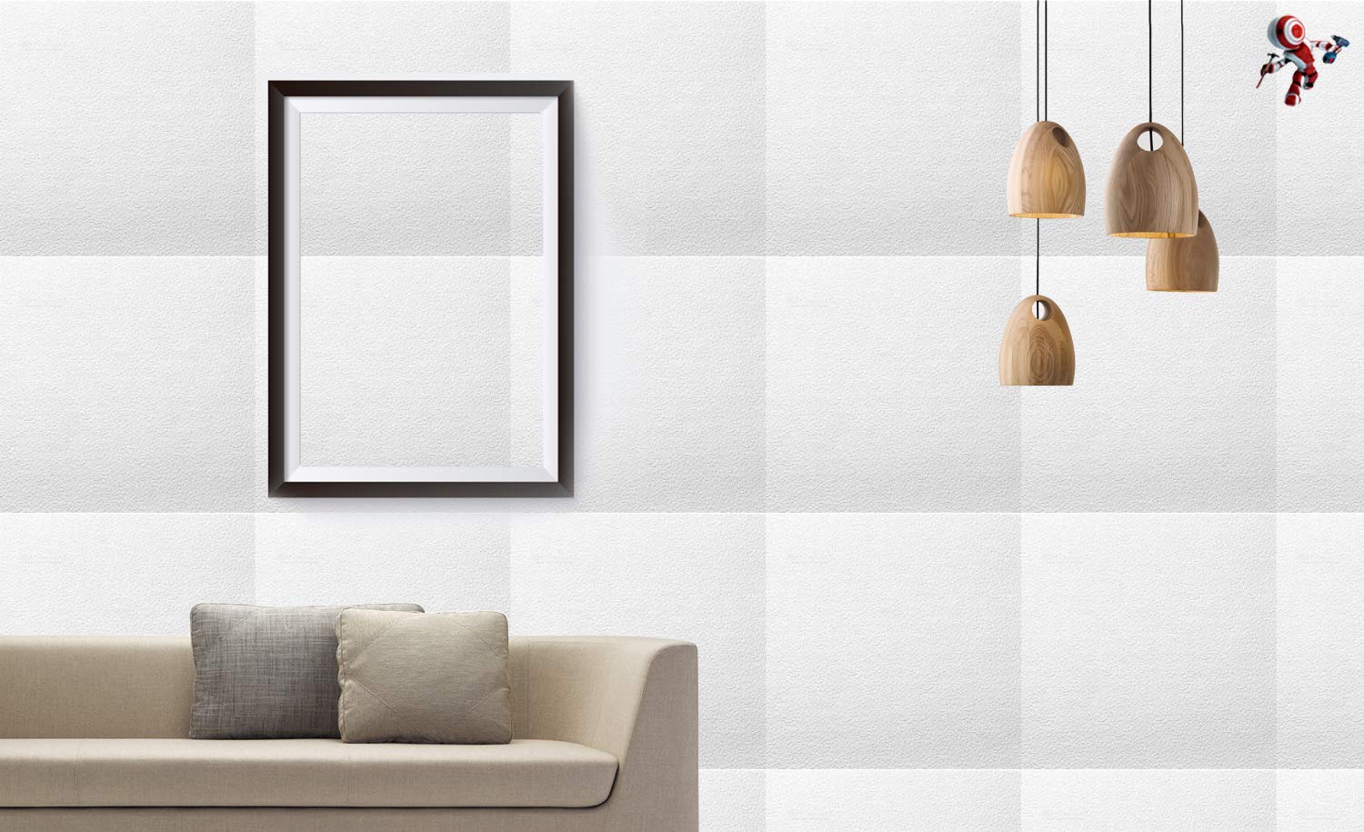 Panneau décoratif en polystyrène pour plafond et mur effet 3D isolant thermique d’épaisseur moyenne 9 mm dimensions 50 x 50 cm, Paquet de 10 m² (40 panneaux) Colle pour panneaux en polystyrène incluse