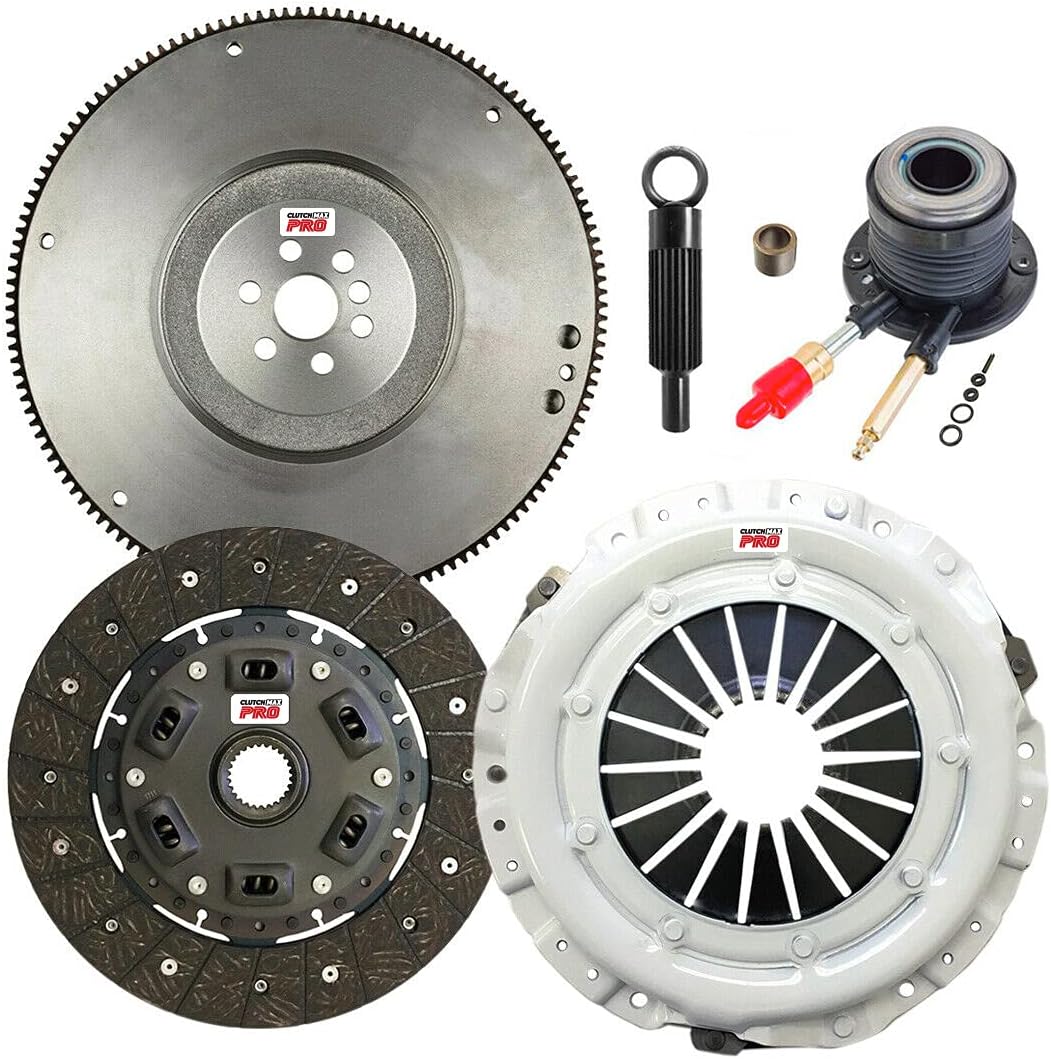 ClutchMaxPRO Performance Stage 2 Clutch Kit with Flywheel with Slave Cylinder Compatible with 2002 2003 Chevrolet S-10 02-03 GMC Sonoma 2.2L OHV (CP04156HDWS-FW167500-ST2)