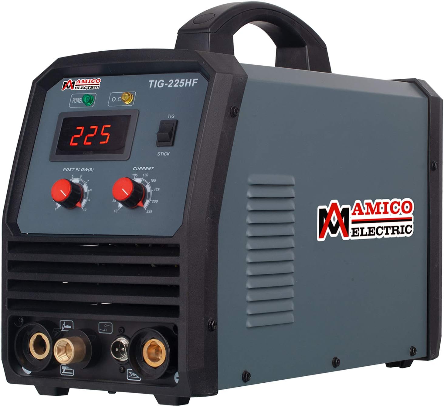 Amico TIG-225HF, 225-Amp TIG Stick DC Inverter Welder, 100~250V Wide Voltage Welding, 80% Duty Cycle