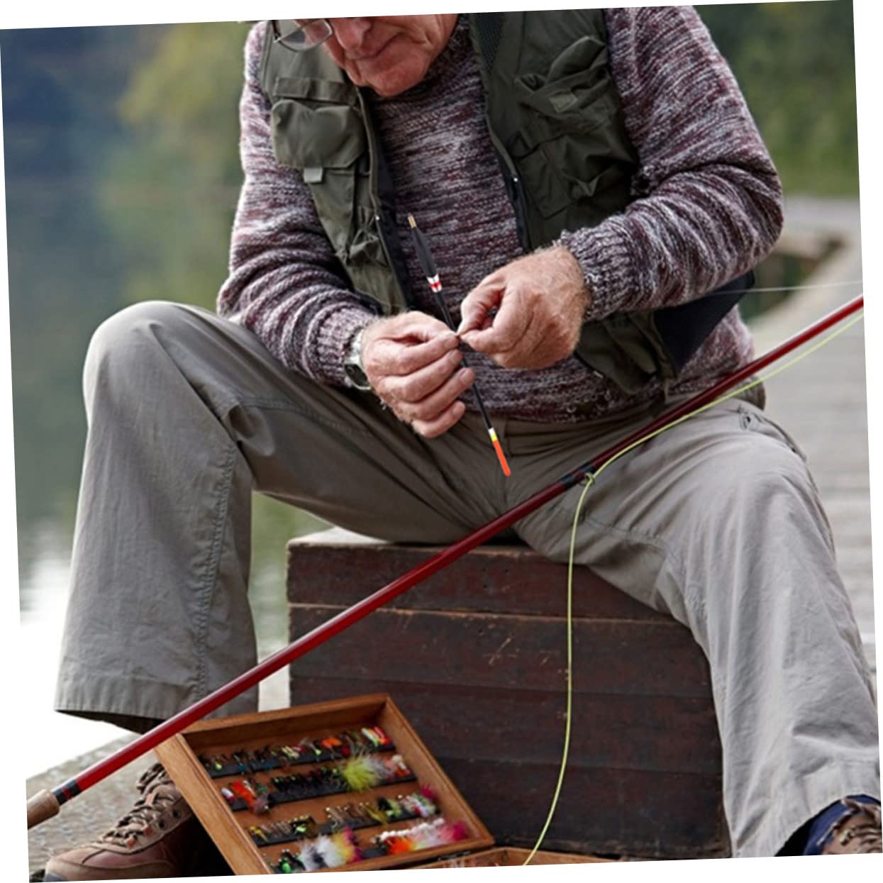 YARNOW 4 Set di Galleggianti da Pesca Pratici Galleggianti da Pesca in Mare Accattivanti per I Pescatori 12 Pezzi * 4