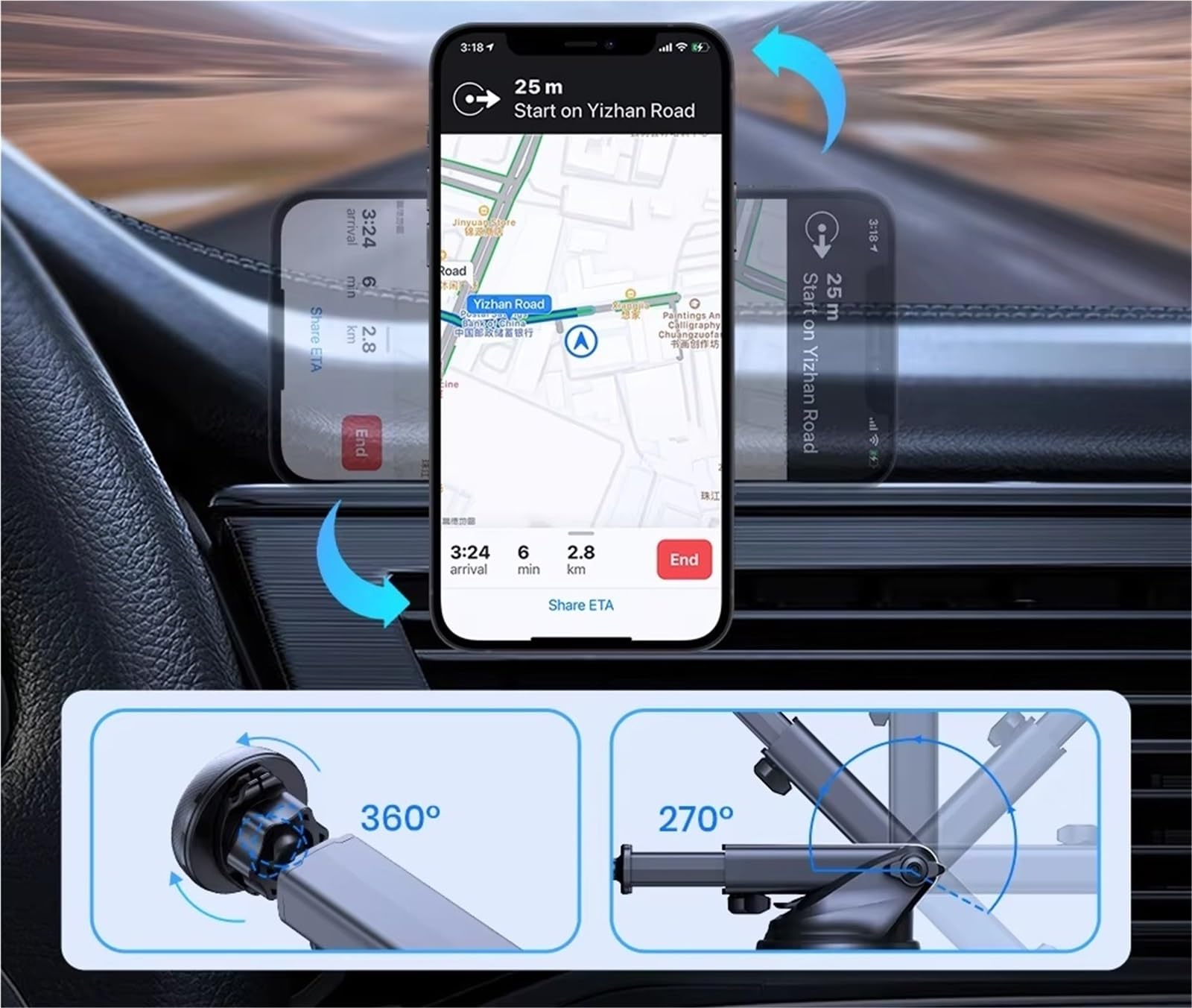 Per Samsung Universale Magnetico Auto Telefono Supporto Magnetico Smartphone Cellulare GPS Cellulare In Auto Supporto Telefono Auto
