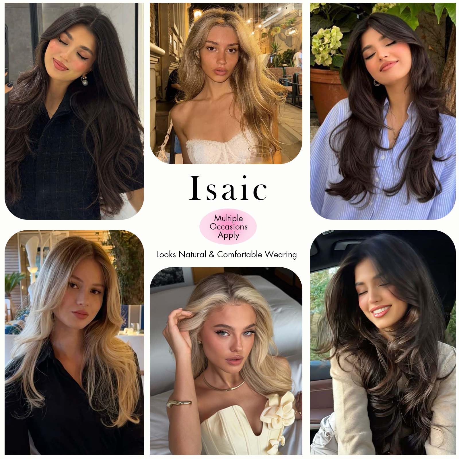 Isaic Synthetic Clip-In Hair Topper with Adjustable Band