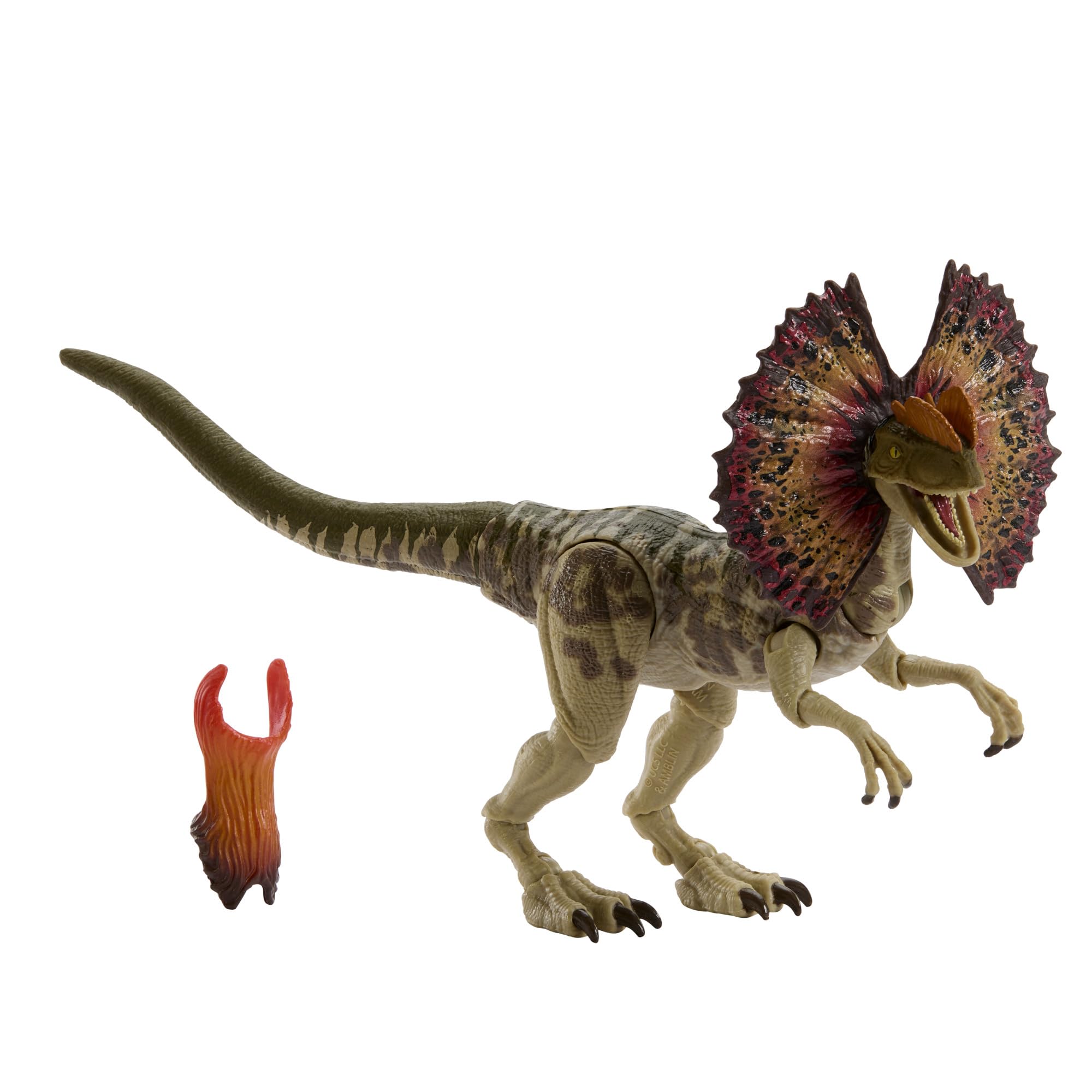 Mattel Jurassic World Hammond Collection - Dilophosaurus, dinosauro articolato dal design premium con dettagli e occhi realistici, testa extra intercambiabile inclusa, JKM93