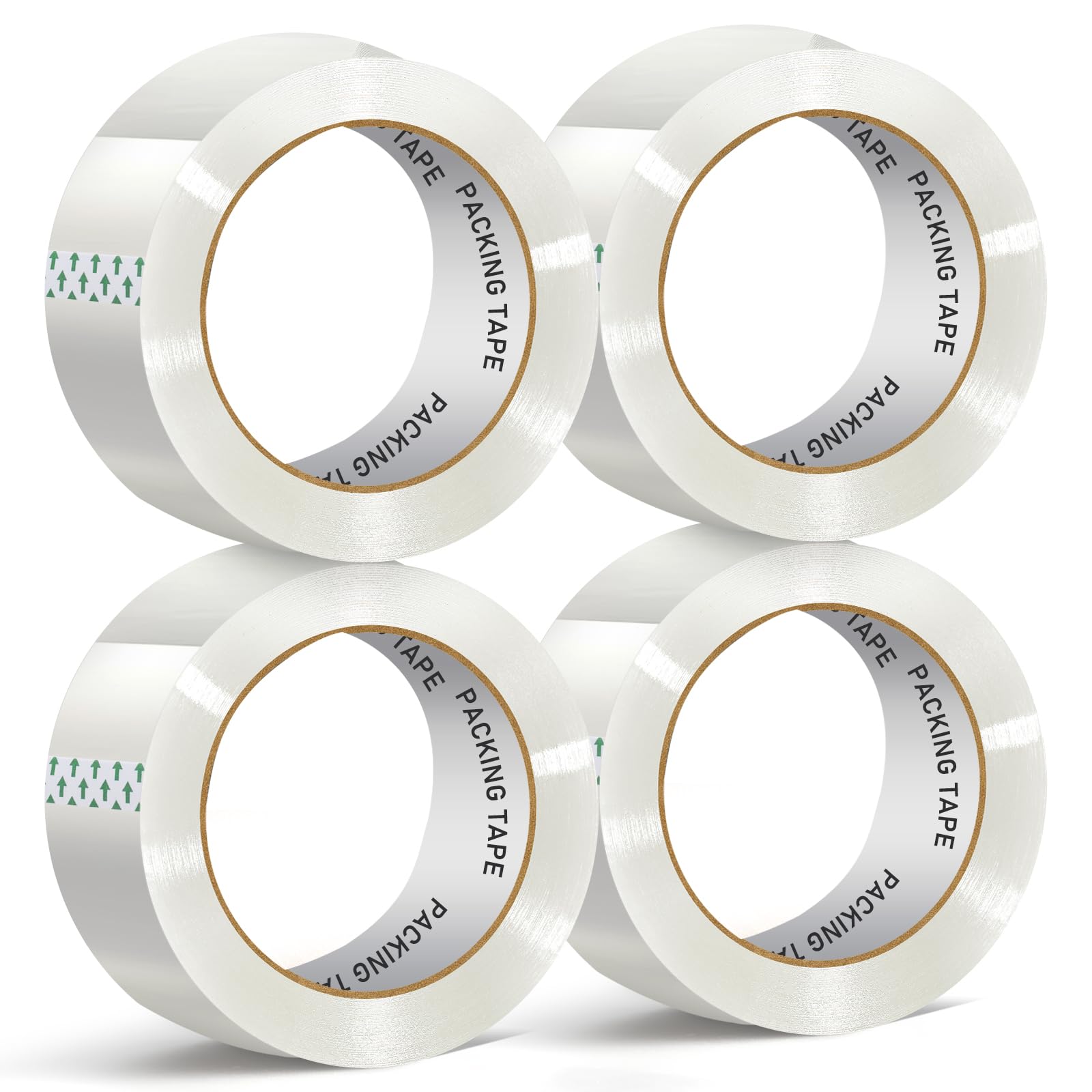 PACKKA Clear Packing Tape, Heavy Duty Packaging Tape Refills, 2 inch x 65 Yards, Shipping Tape Box Tape Mailing Tape for Shipping Packaging Moving