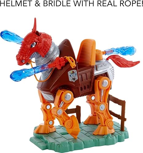 Miniatura 5 de Masters of the Universe Origins Stridor Figura de acción, caballo robot de 7 pulgadas de alto con lanzador de proyectiles, 3 ráfagas de plasma,
