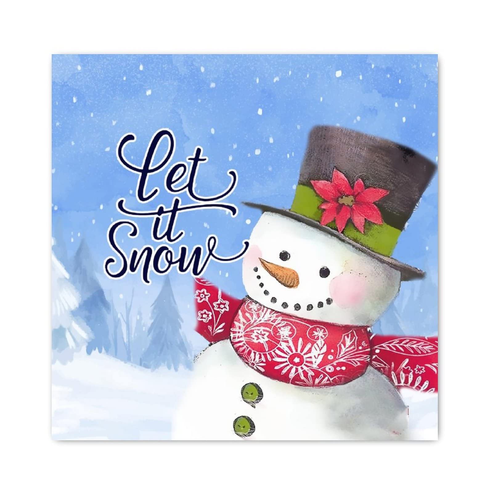 Décoration murale antique en bois Let It Snow pour une ambiance cosy